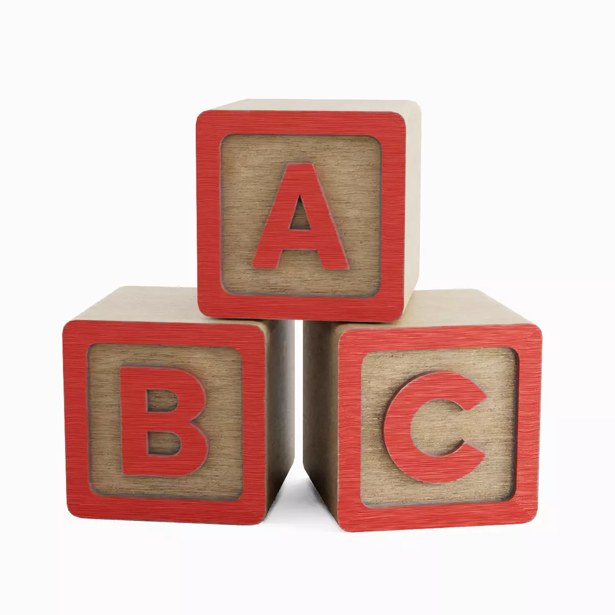 ABC Blocks Set Low-poly 3D model_14