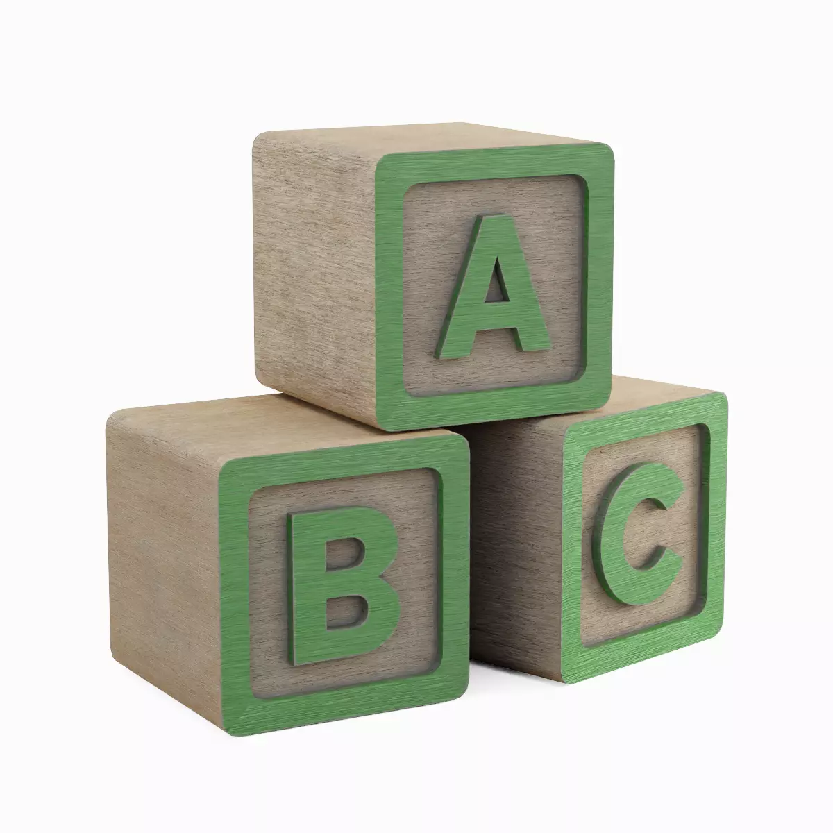 ABC Blocks Set Low-poly 3D model_27