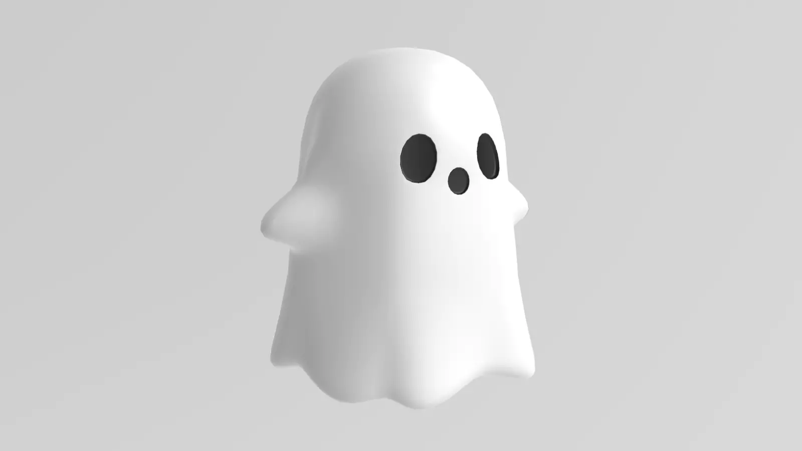 Stylized Low-Poly Cute Ghost Low-poly 3D model_4