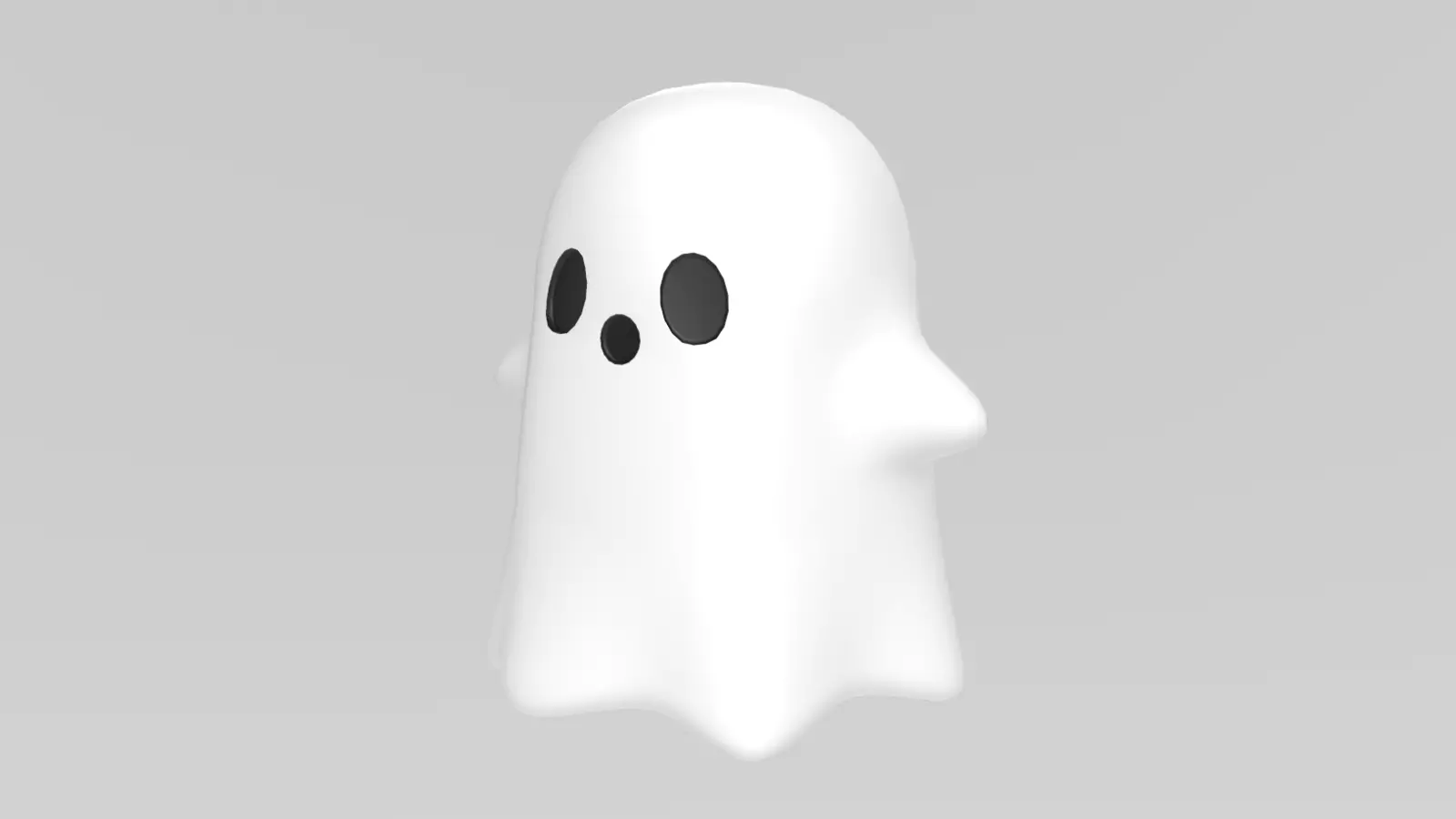 Stylized Low-Poly Cute Ghost Low-poly 3D model_8