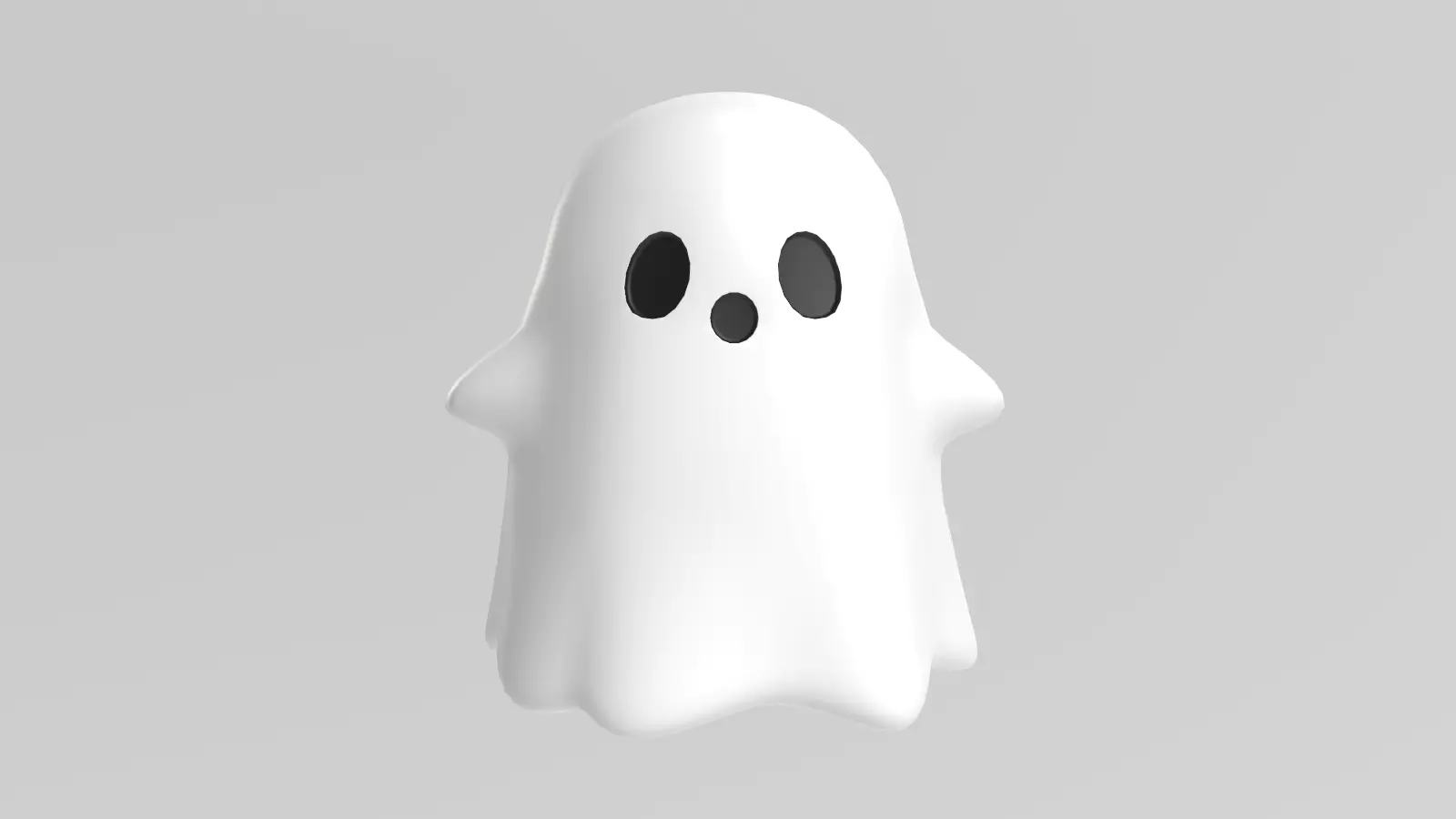 Stylized Low-Poly Cute Ghost Low-poly 3D model_3