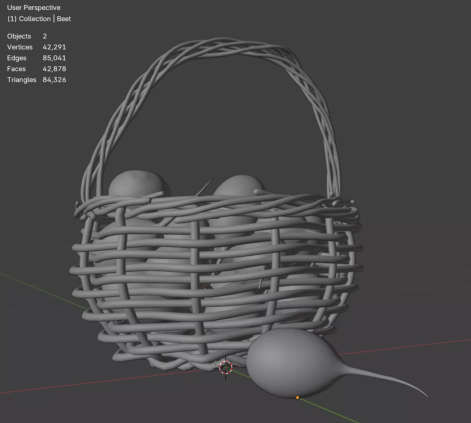 Basket of Beets Low-poly 3D model_21