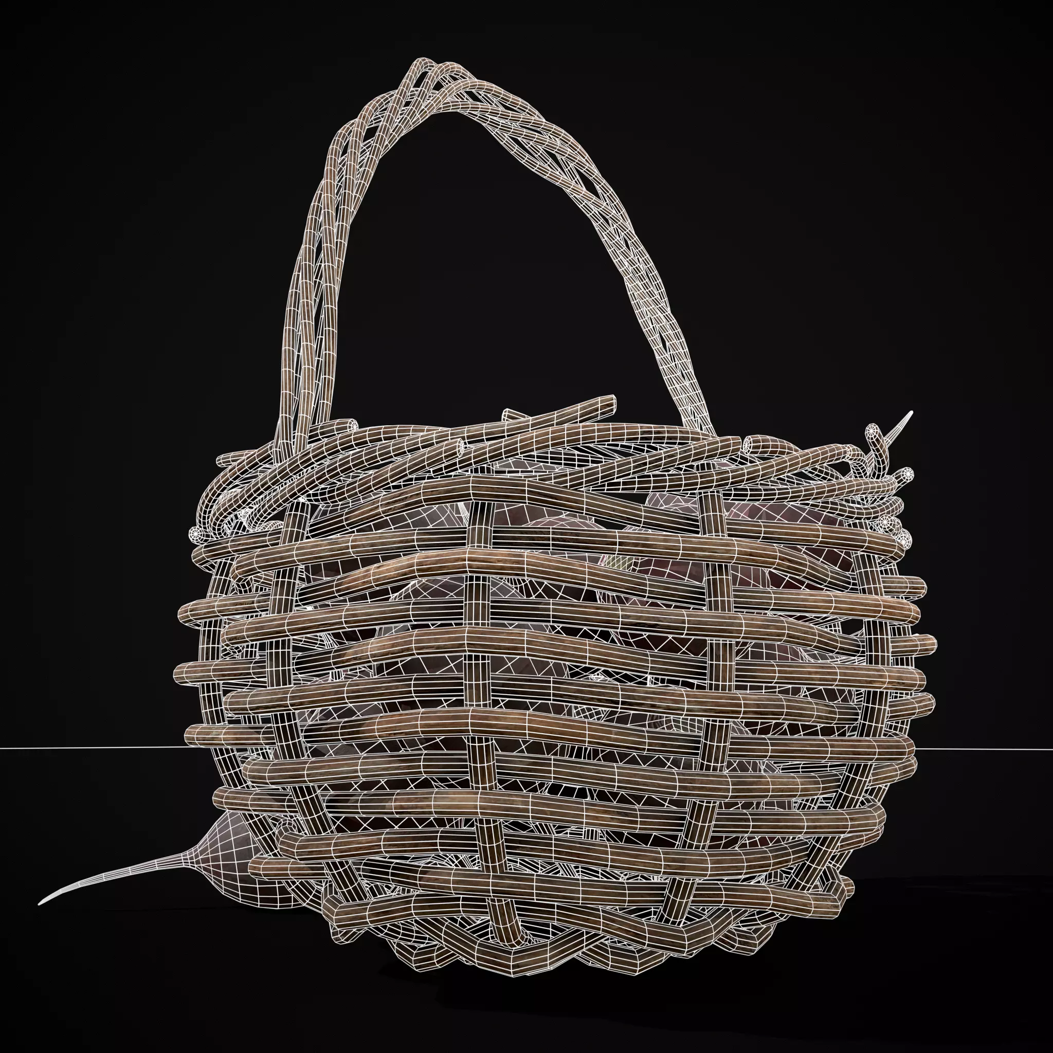 Basket of Beets Low-poly 3D model_12