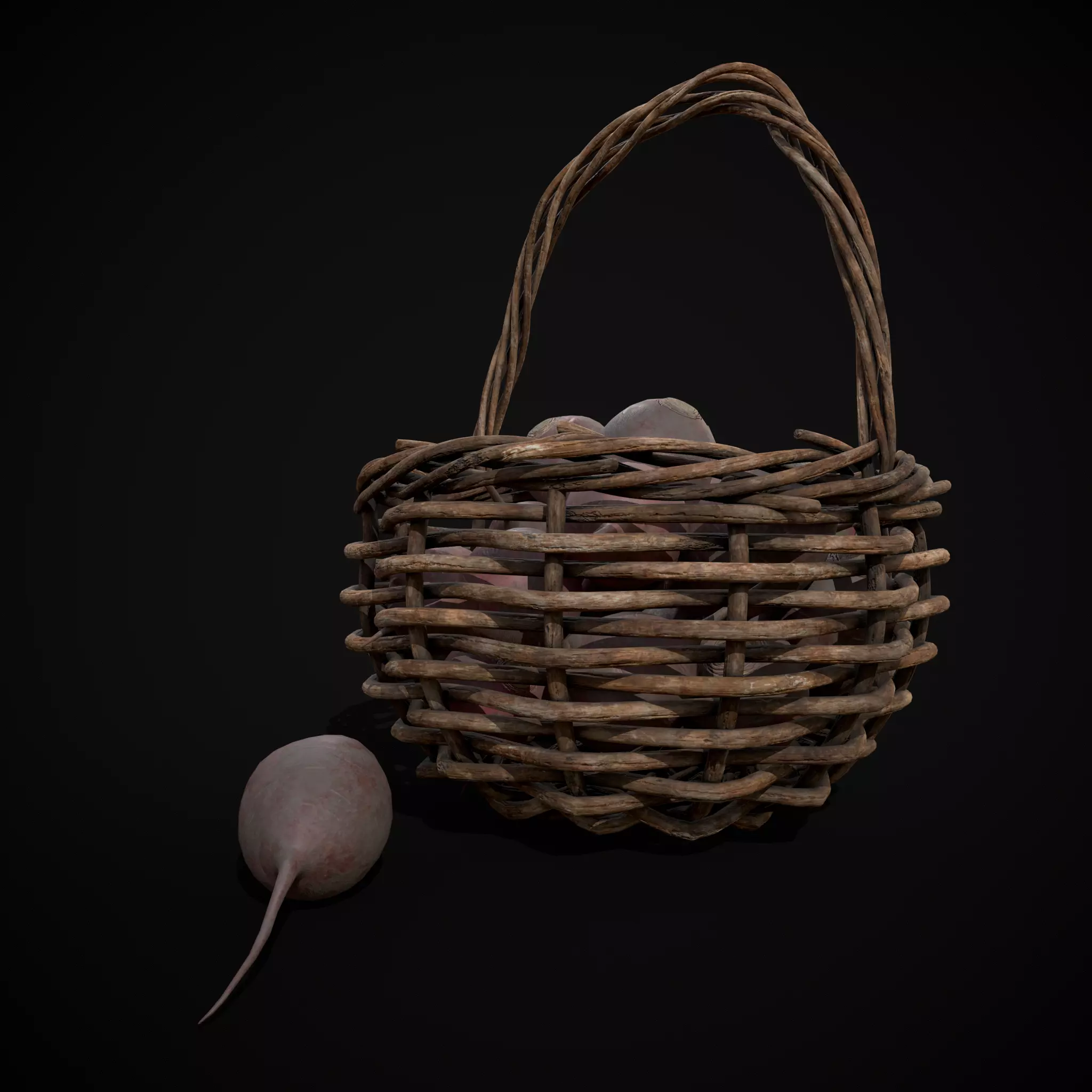 Basket of Beets Low-poly 3D model_5