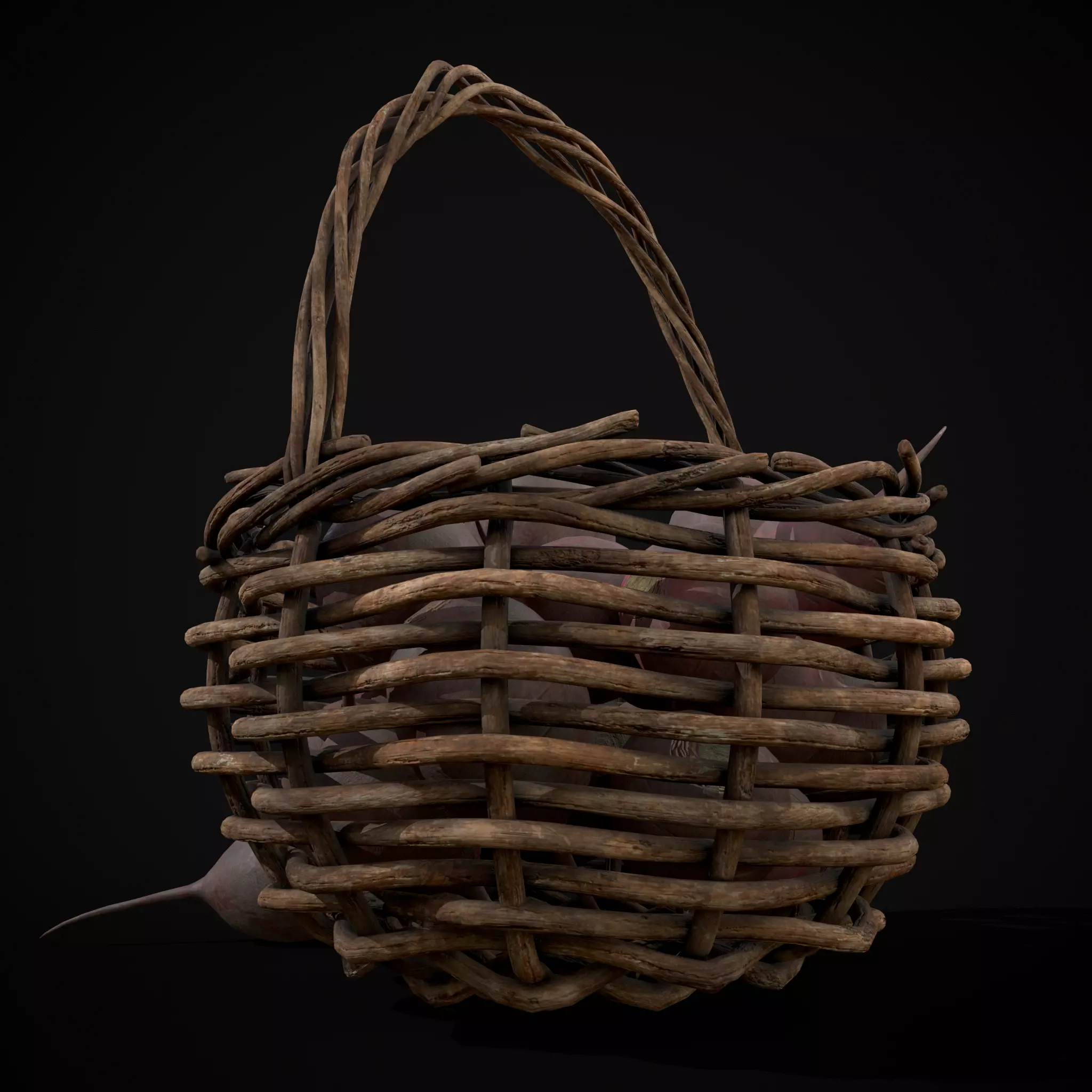 Basket of Beets Low-poly 3D model_11
