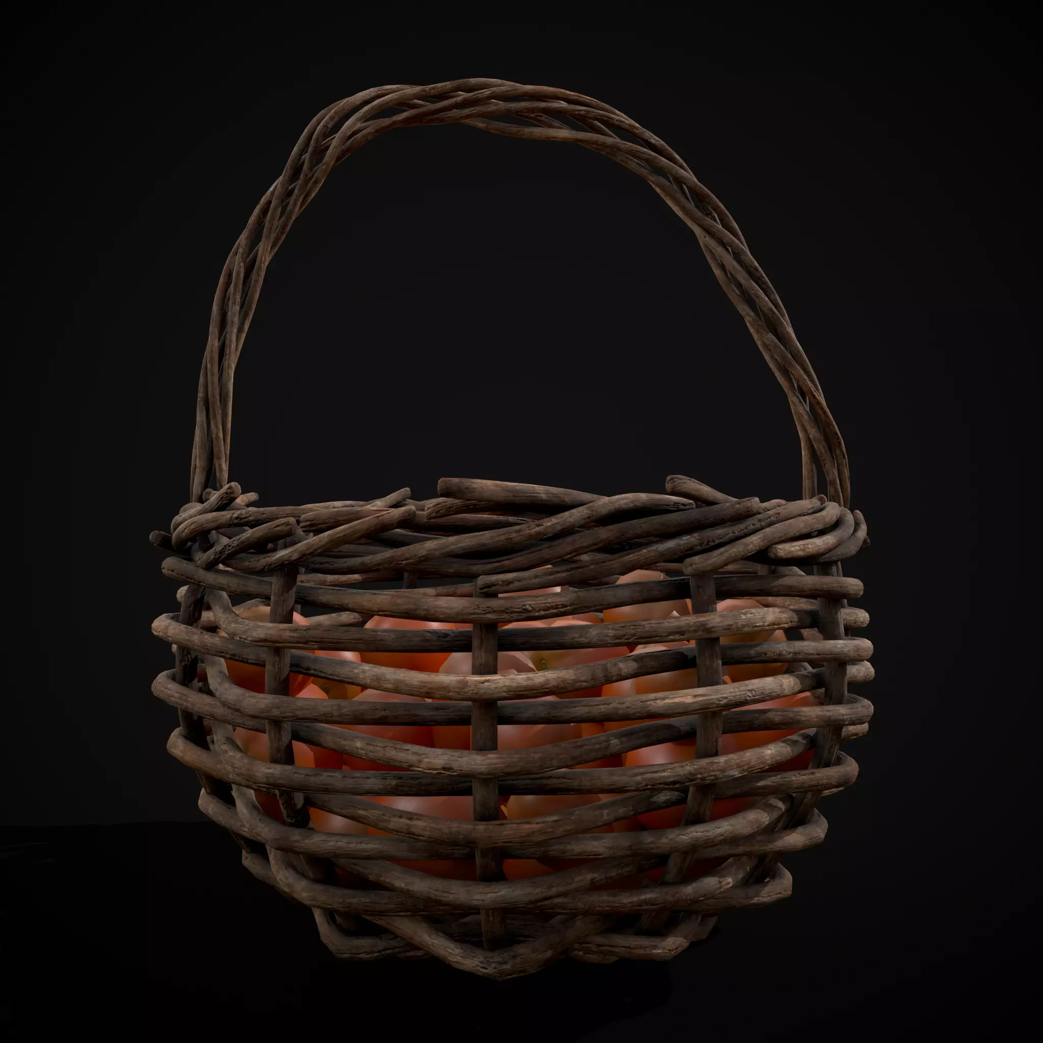 Basket of Tomatoes Low-poly 3D model_17
