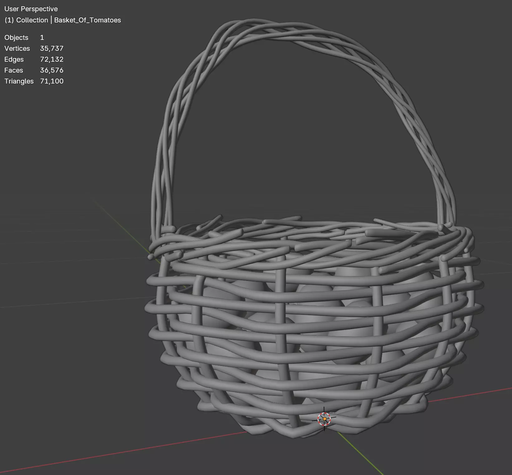Basket of Tomatoes Low-poly 3D model_21