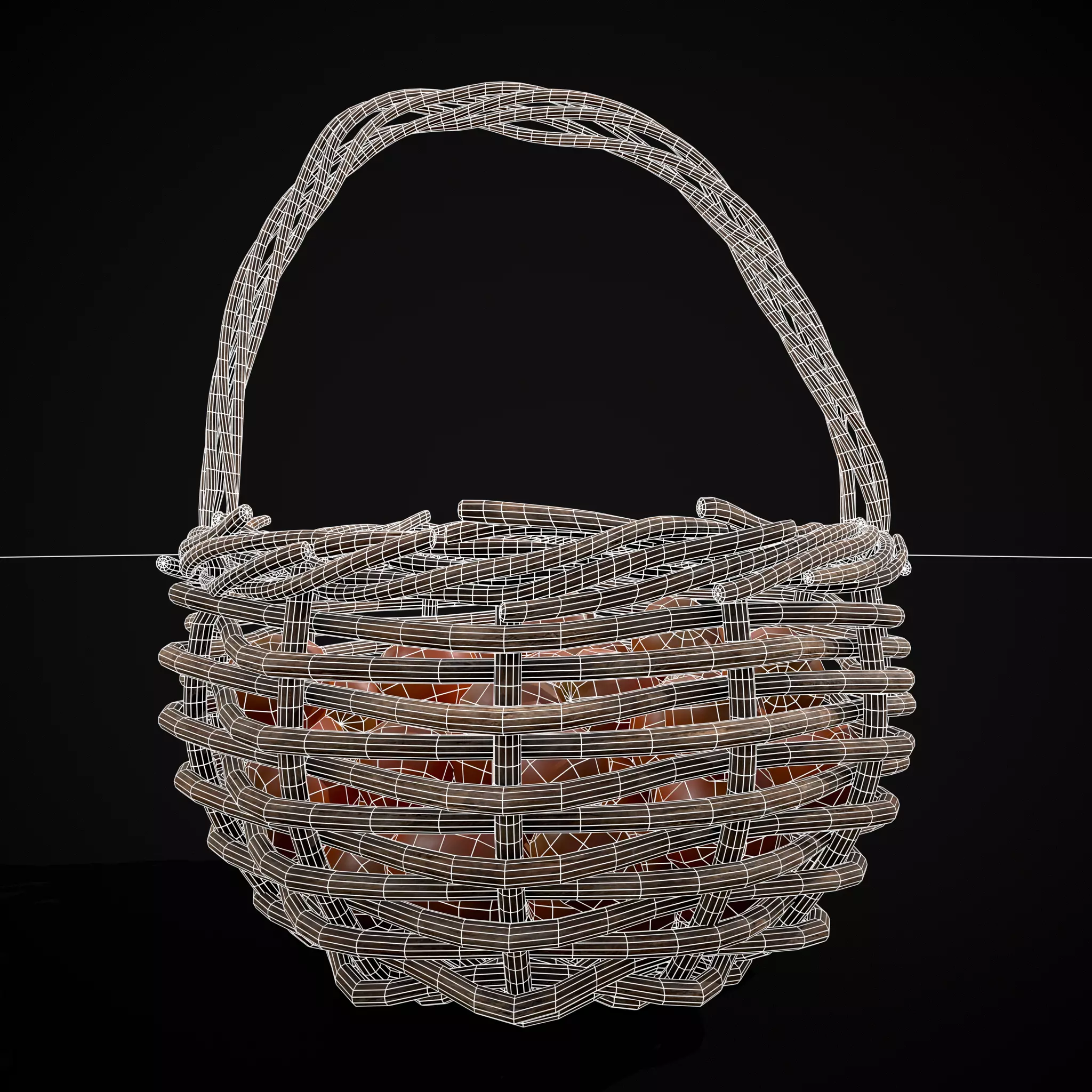 Basket of Tomatoes Low-poly 3D model_18