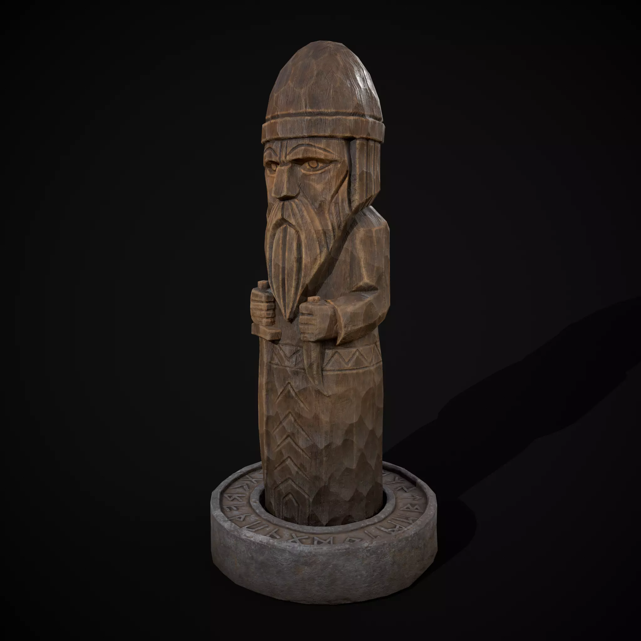 Slavic Gods Figurine Chur Low-poly 3D model_3