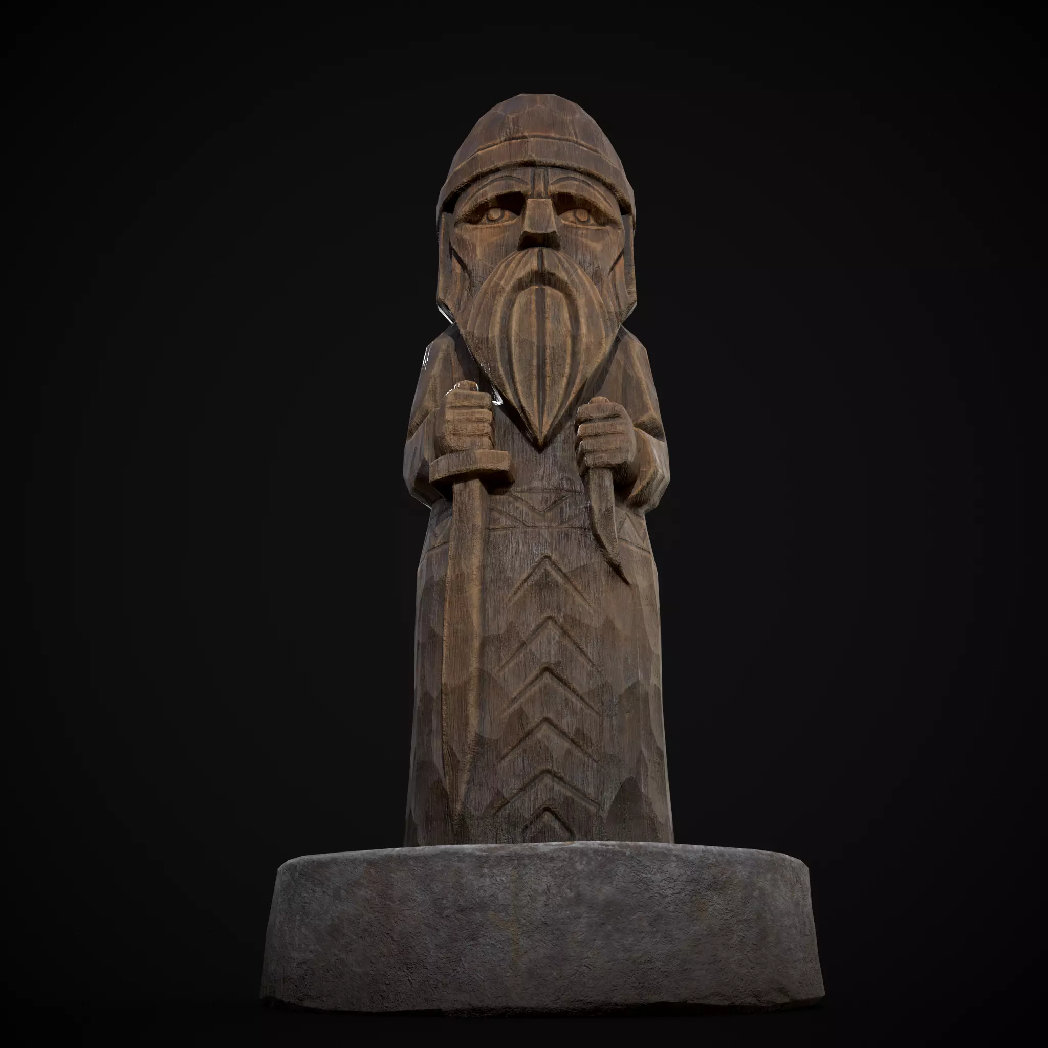 Slavic Gods Figurine Chur Low-poly 3D model_9