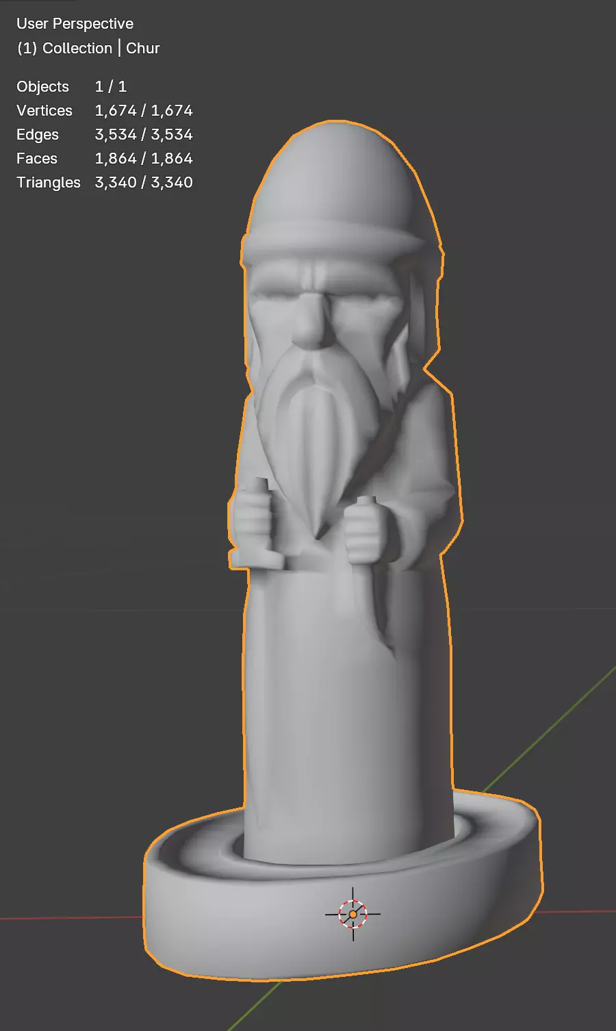 Slavic Gods Figurine Chur Low-poly 3D model_21