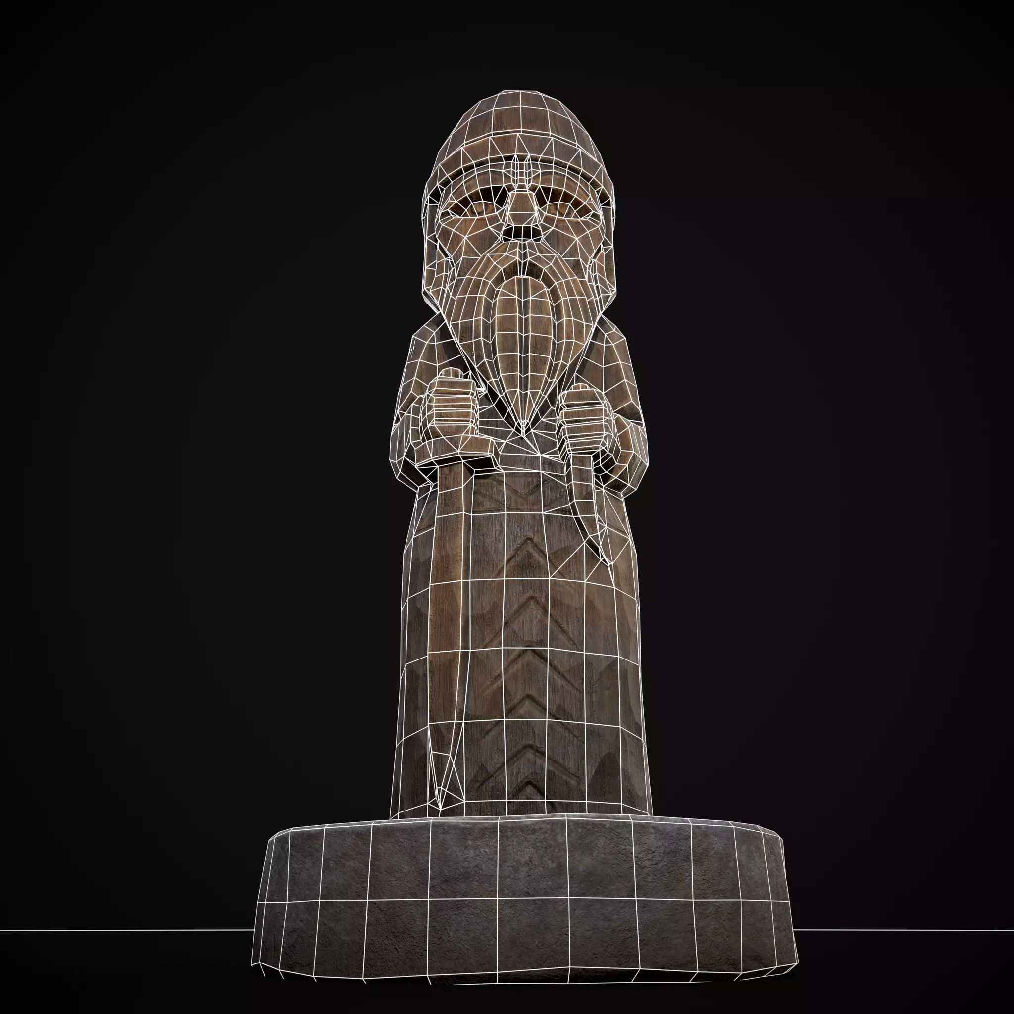 Slavic Gods Figurine Chur Low-poly 3D model_10