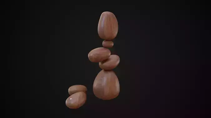 Wood Magnetic Balance Stone Sculpture