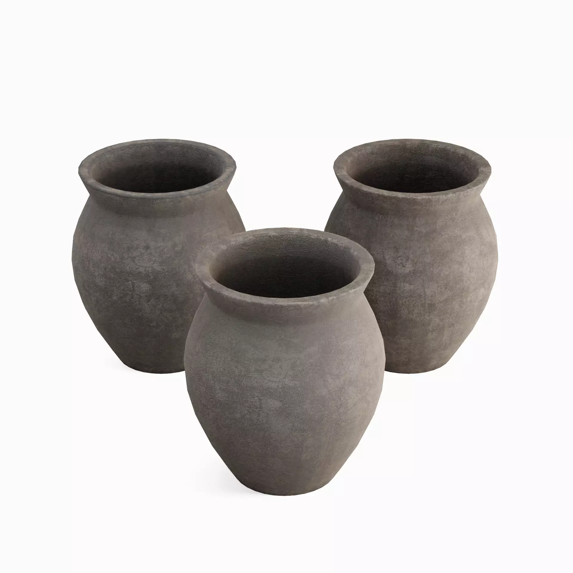 Pottery Cup Set Low-poly 3D model_0