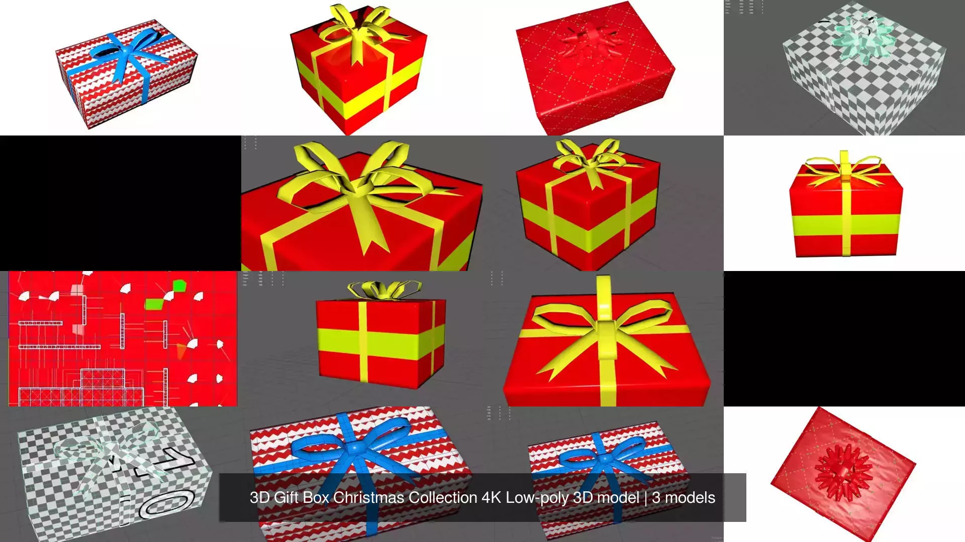 3D Gift Box Christmas Collection 4K Low-poly 3D model _0