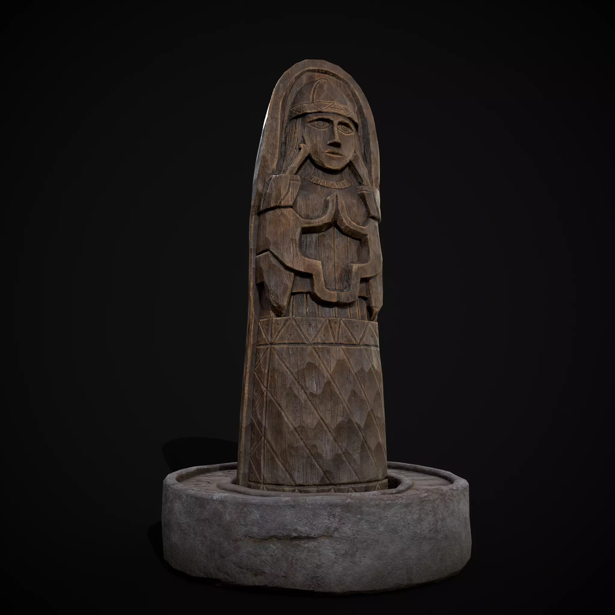Slavic Gods Figurine Lada Low-poly 3D model_0