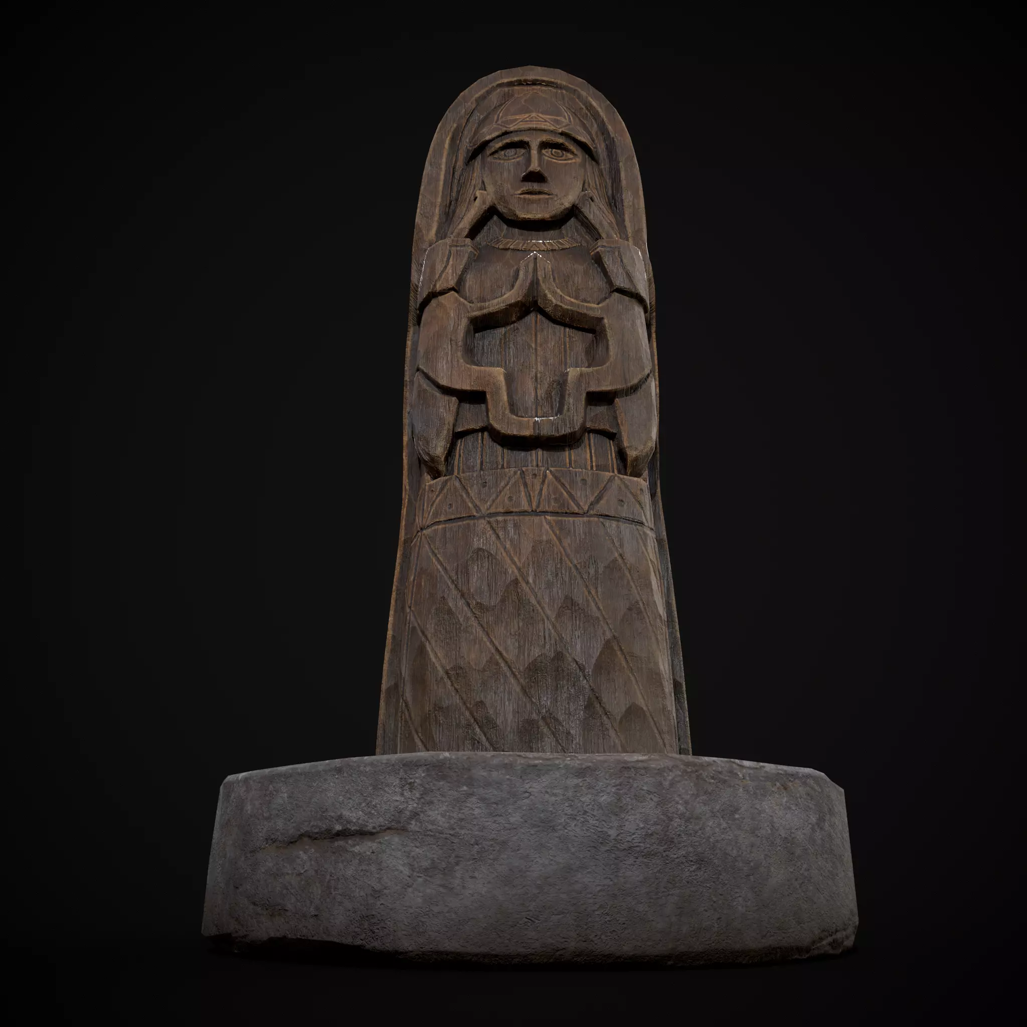 Slavic Gods Figurine Lada Low-poly 3D model_9