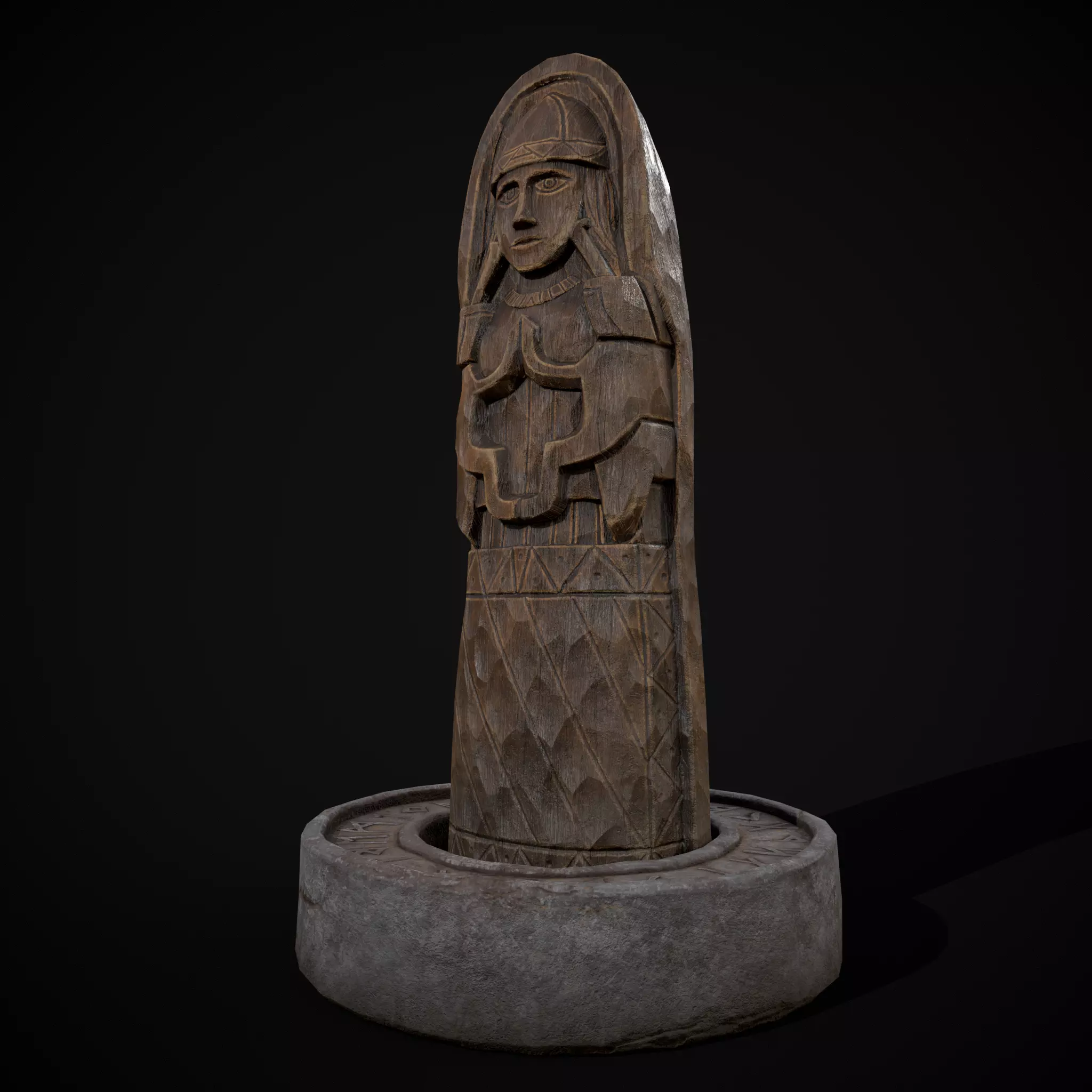 Slavic Gods Figurine Lada Low-poly 3D model_3