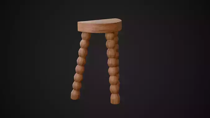 Retro French Wooden Stool