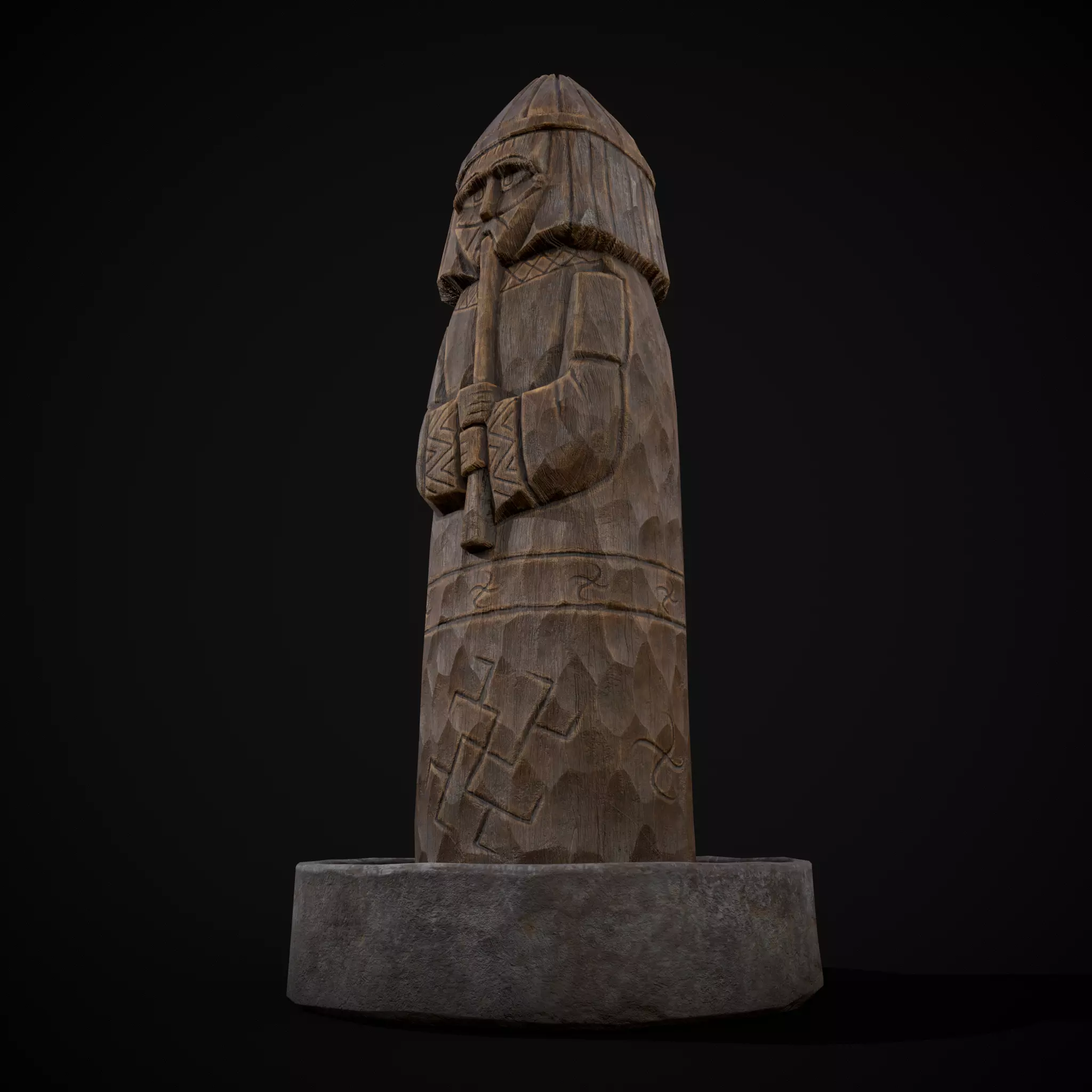Slavic Gods Figurine Lelya Low-poly 3D model_3