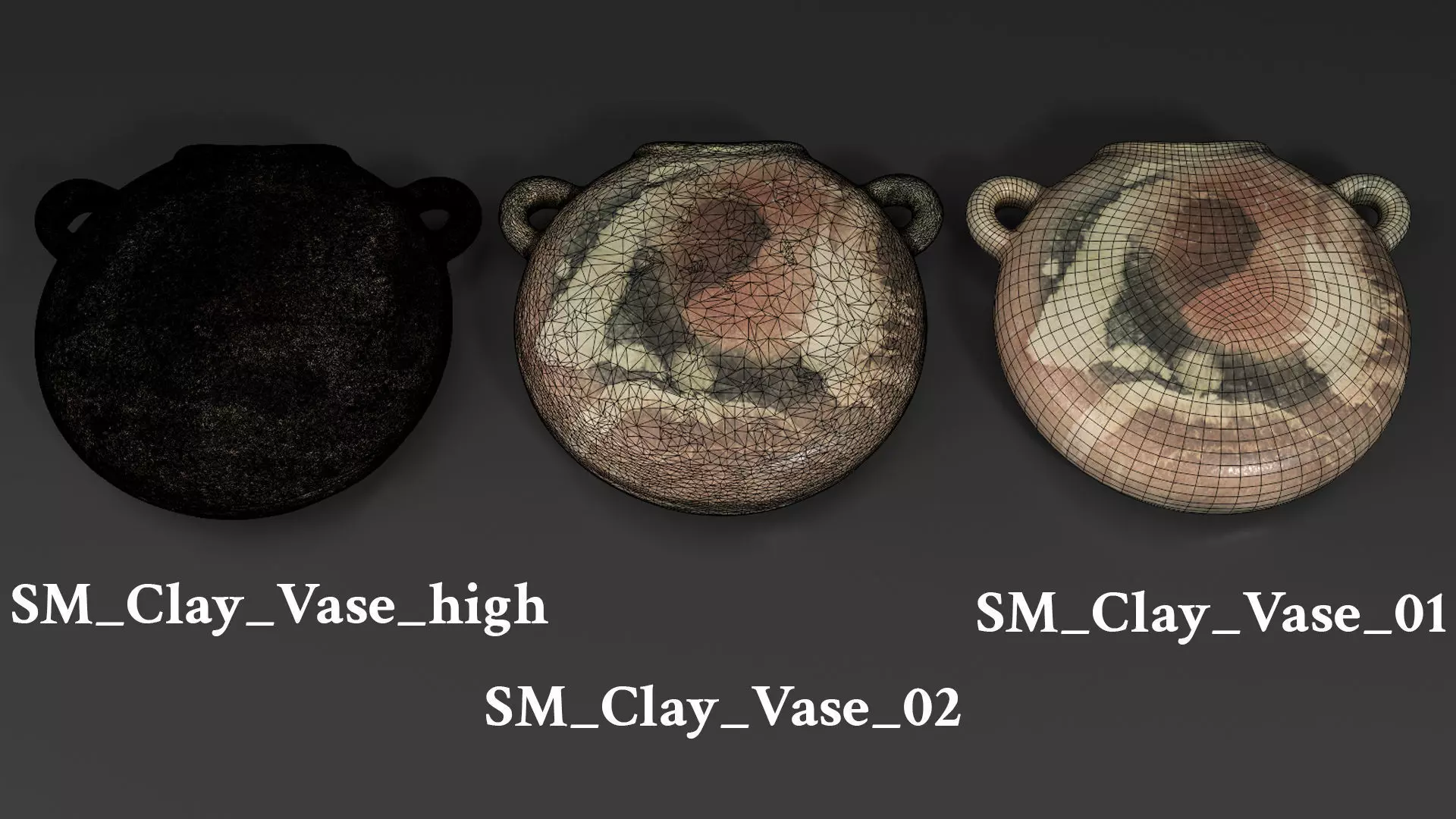 Antique Clay Vase - Ancient Ceramic Amphora Low-poly 3D model_7