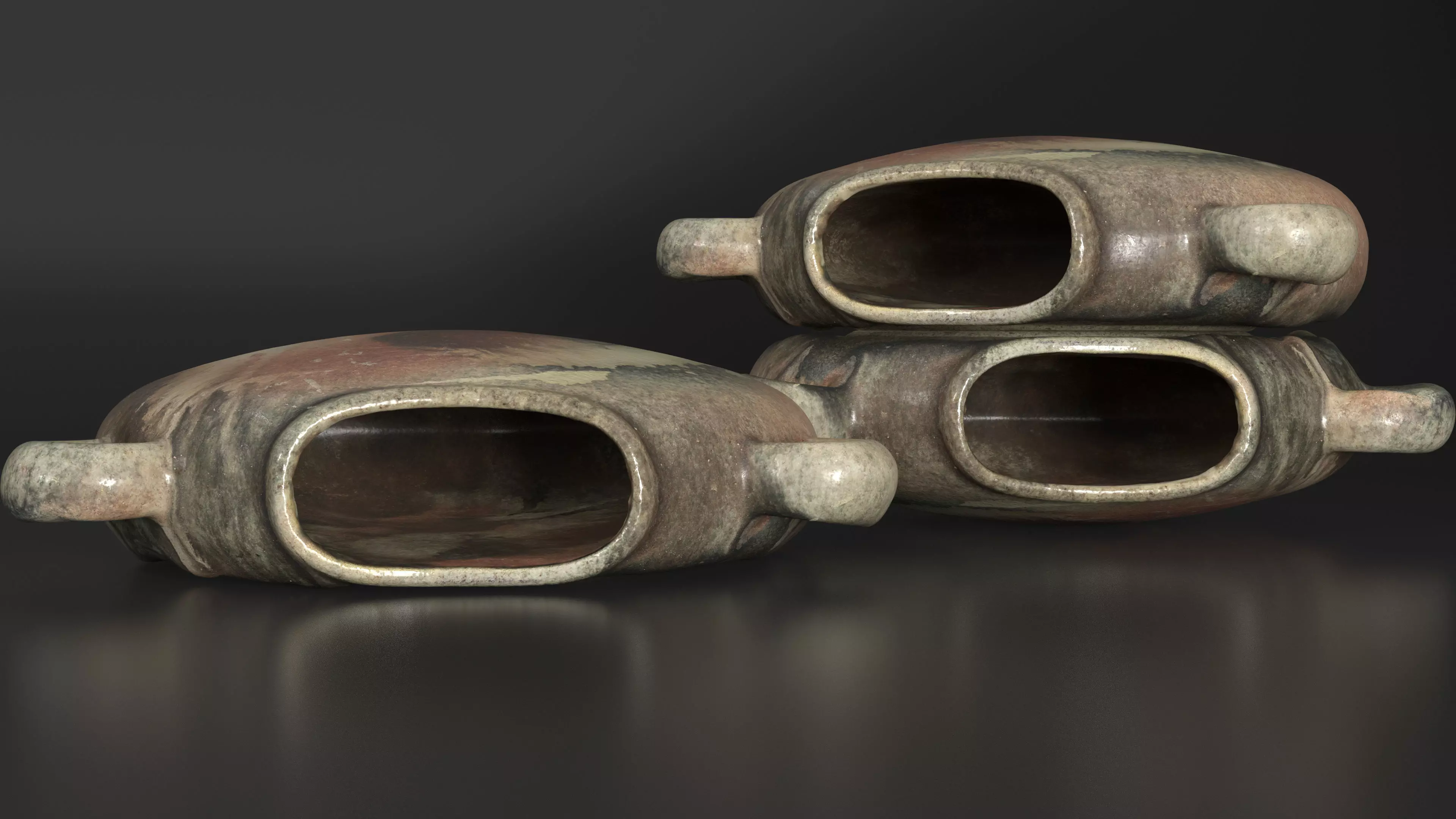 Antique Clay Vase - Ancient Ceramic Amphora Low-poly 3D model_3