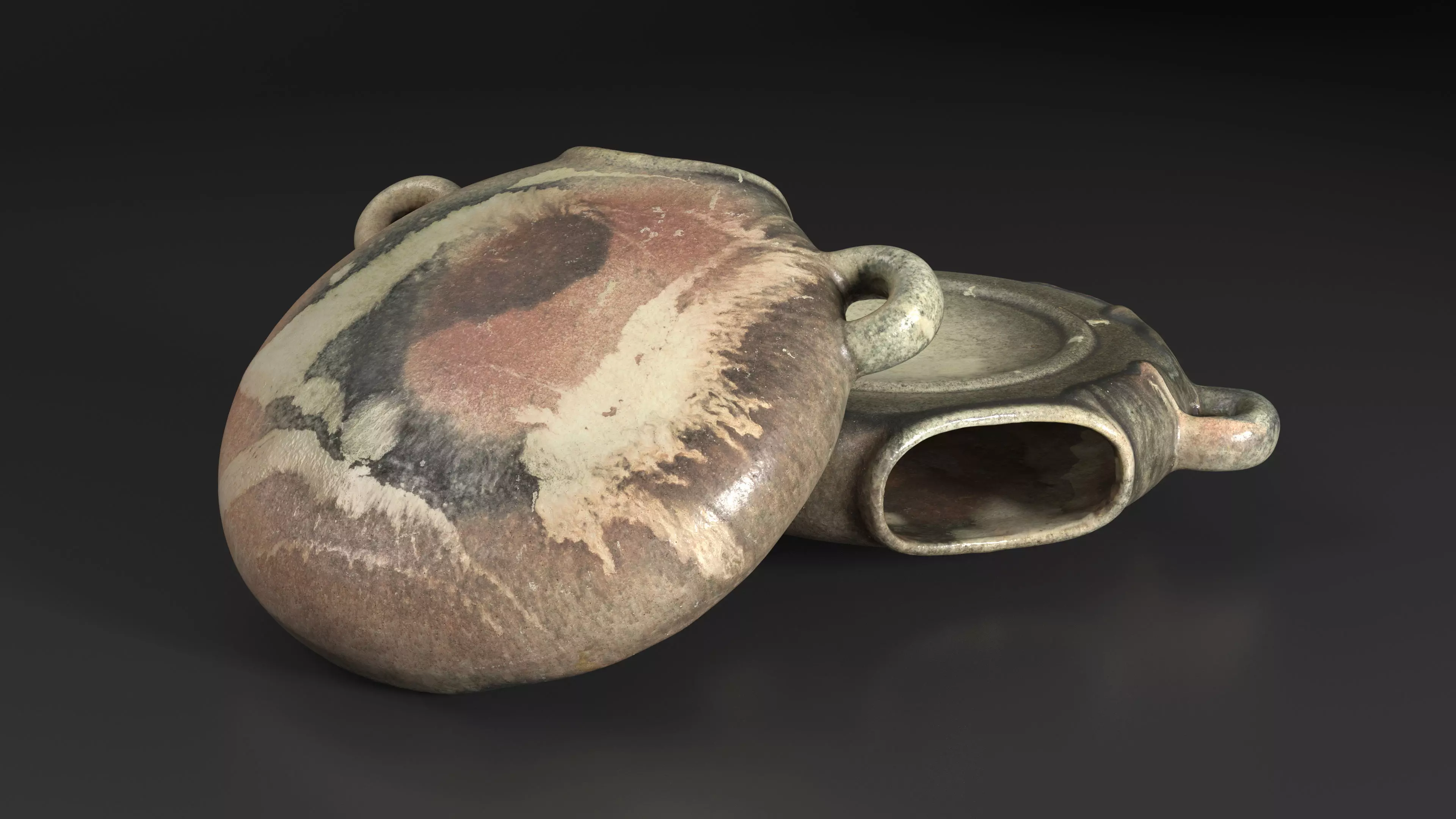 Antique Clay Vase - Ancient Ceramic Amphora Low-poly 3D model_0