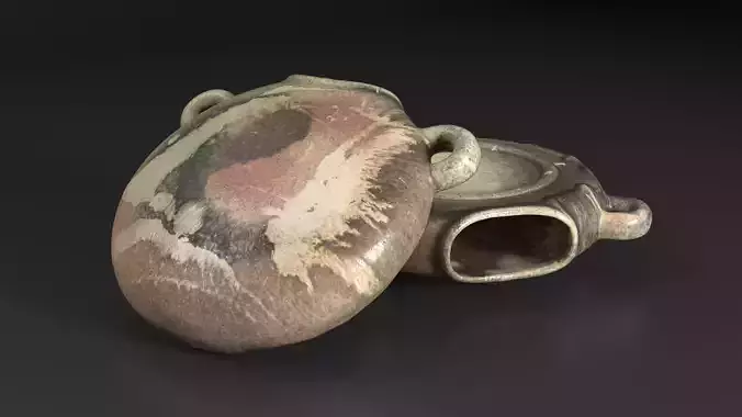 Antique Clay Vase - Ancient Ceramic Amphora Low-poly 3D model