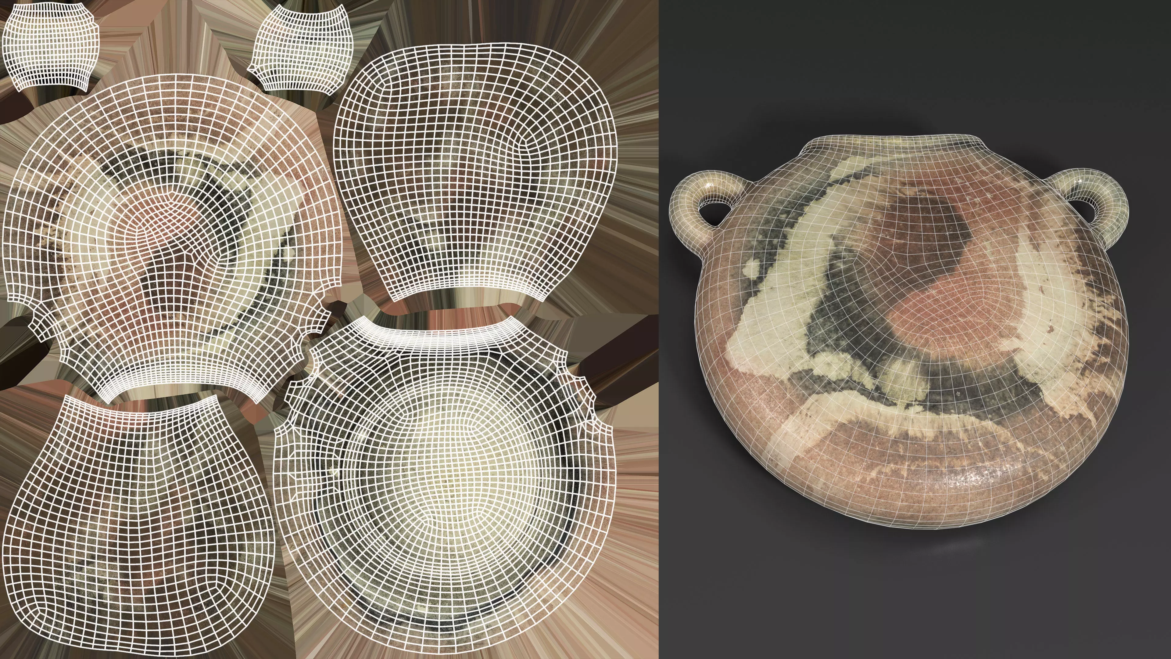 Antique Clay Vase - Ancient Ceramic Amphora Low-poly 3D model_8