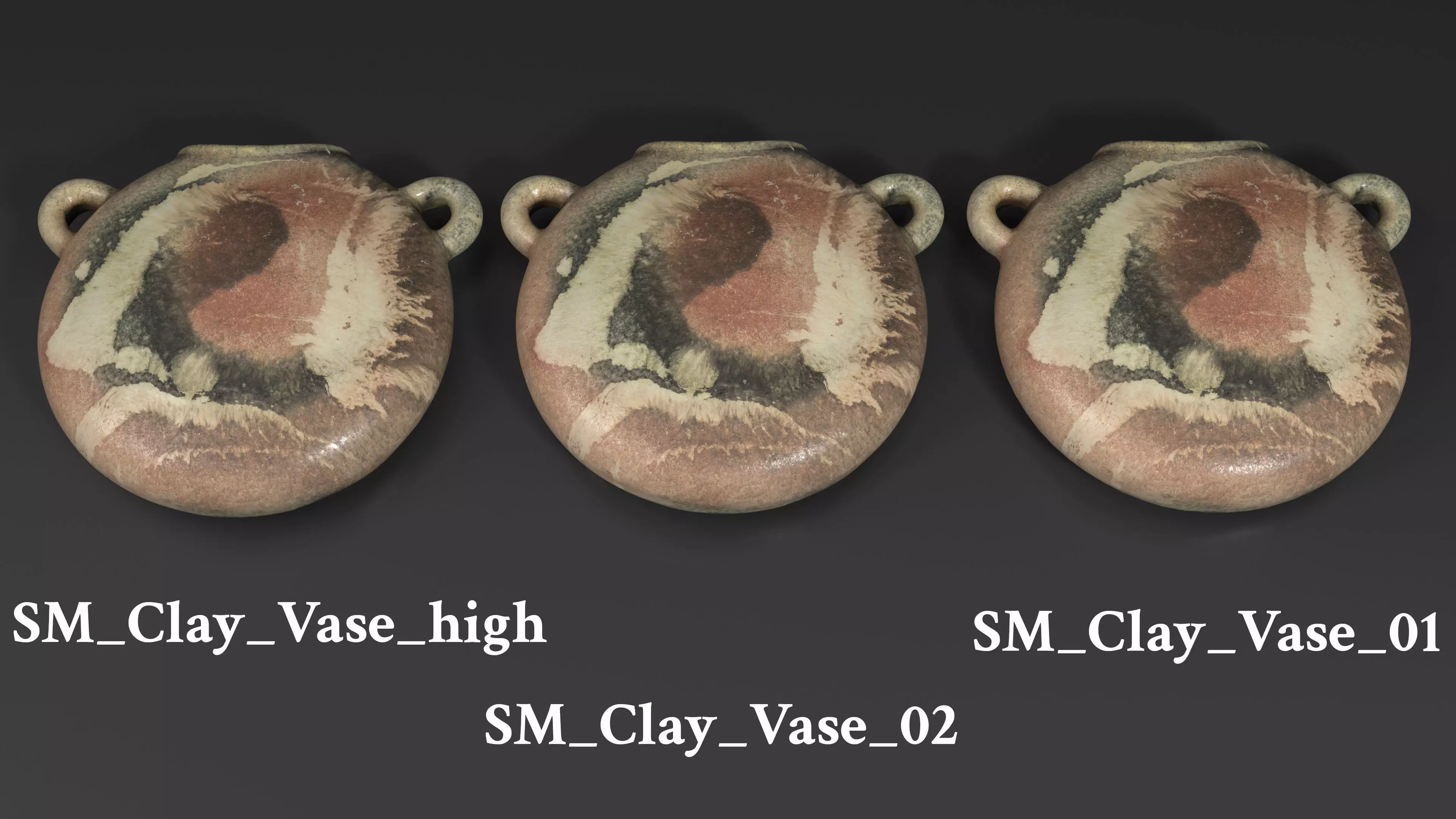 Antique Clay Vase - Ancient Ceramic Amphora Low-poly 3D model_6