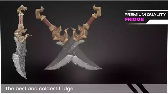 Stylized Ancient Stone-Gold Sword