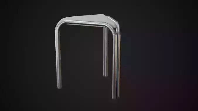 Triangle Stainless Steel Accent Stool Low-poly 3D model