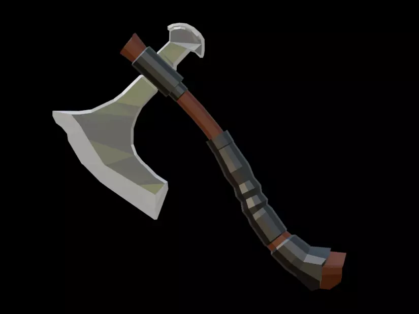 Combat Axe Free low-poly 3D model