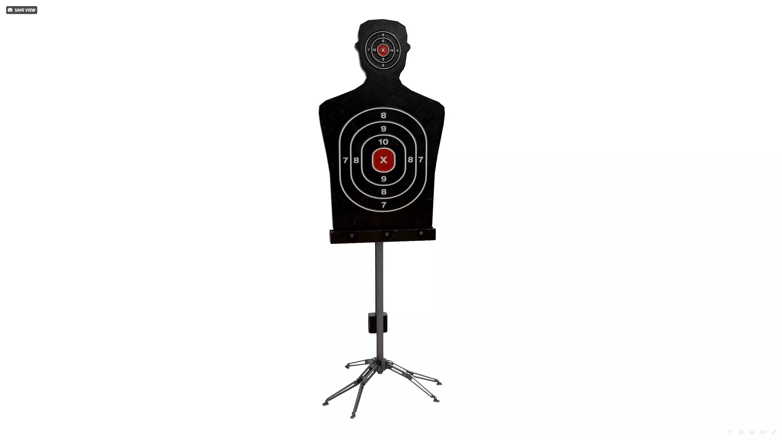 Rocking shooting target Low-poly 3D model_1