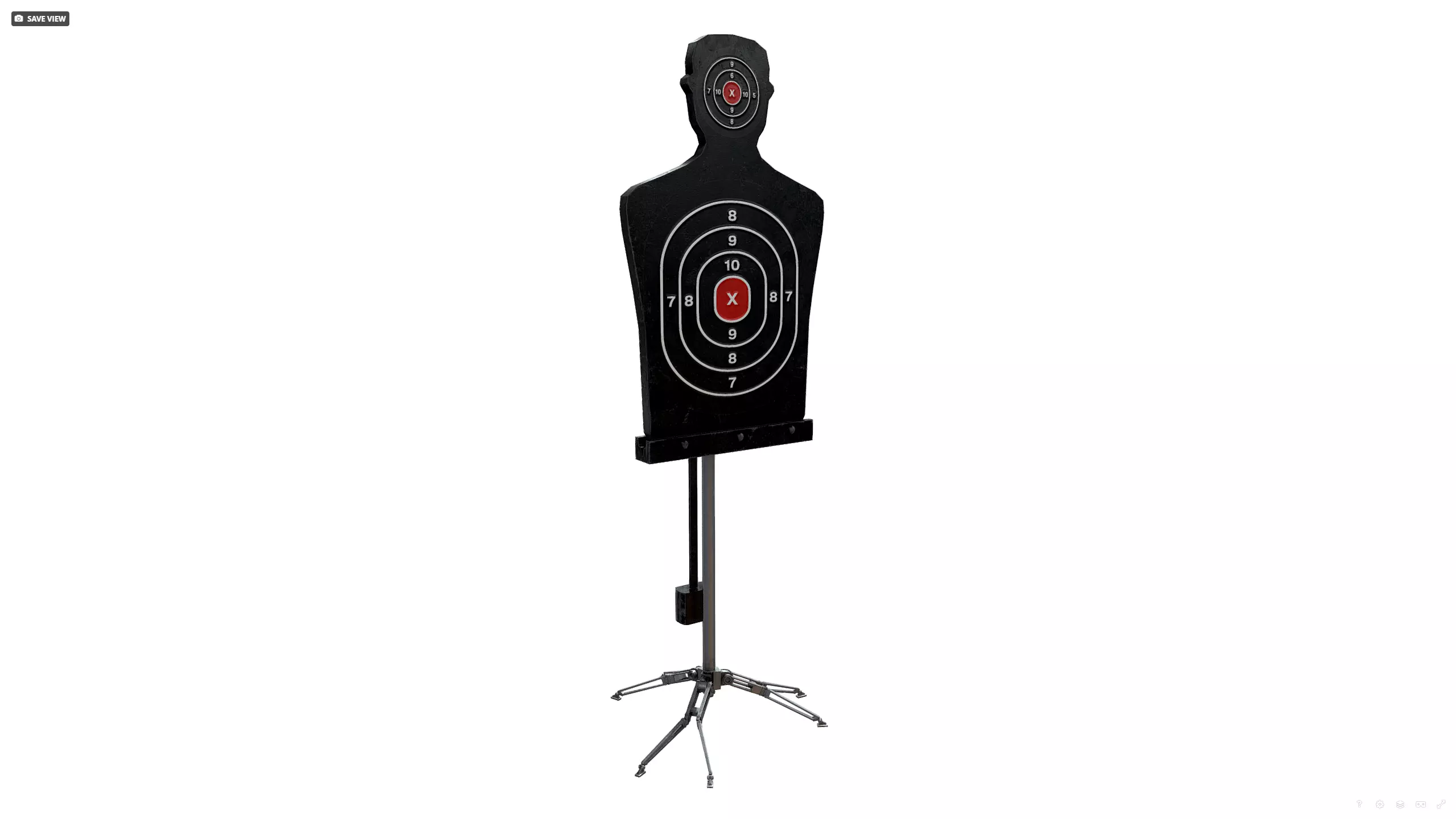 Rocking shooting target Low-poly 3D model_0