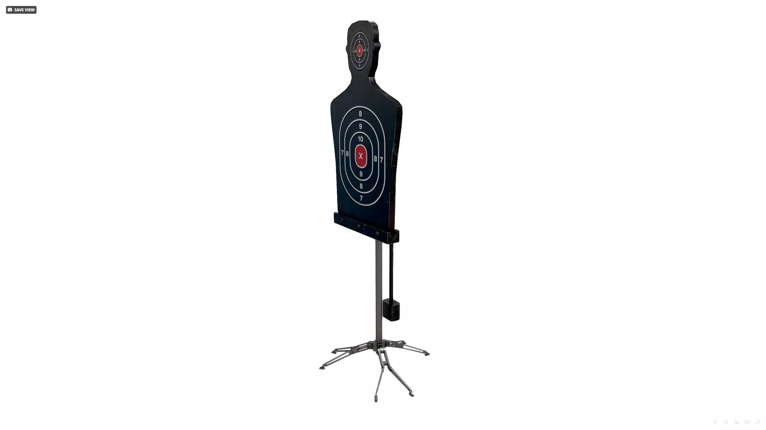 Rocking shooting target Low-poly 3D model_2