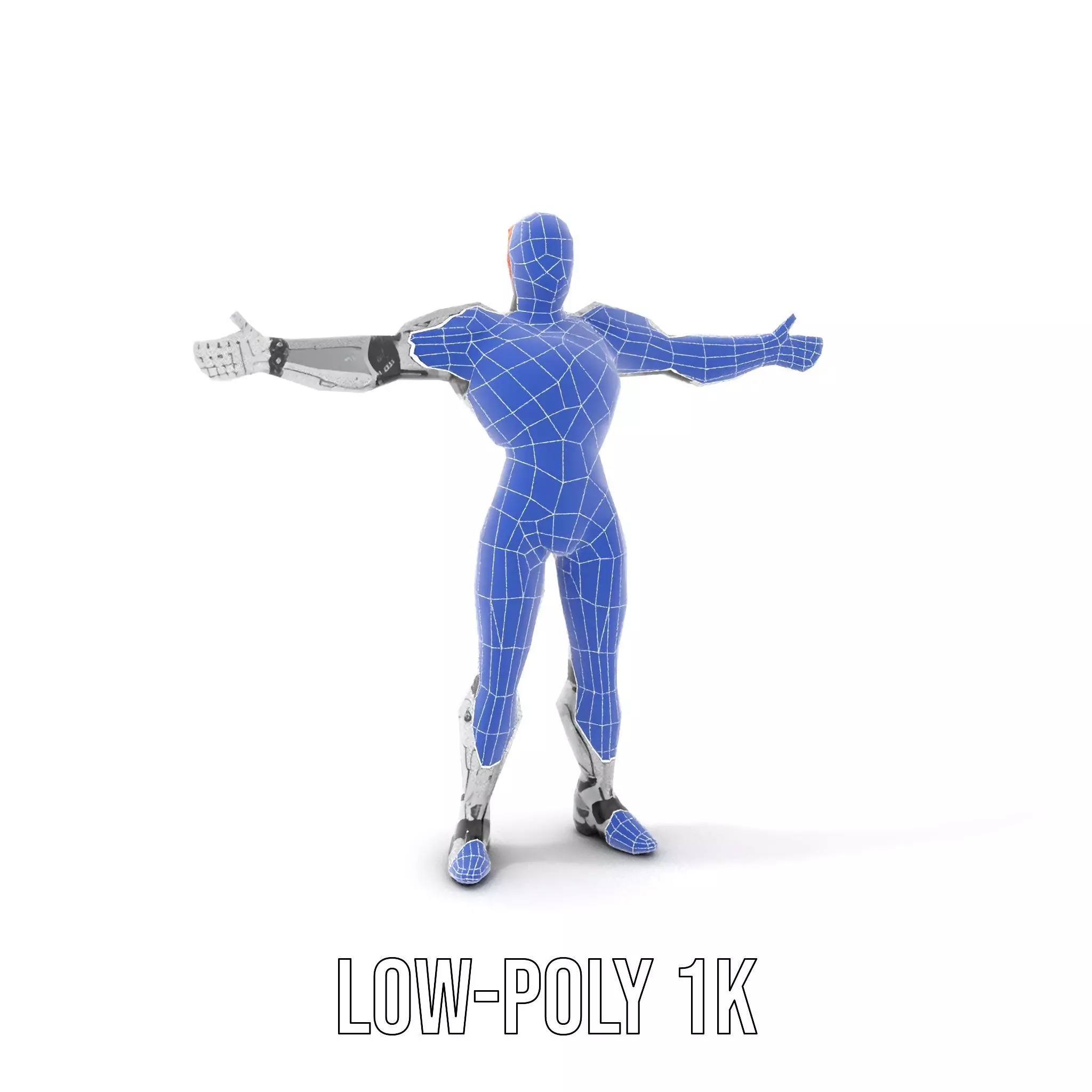 Futuristic Silver Cyborg model pack Low-poly 3D model_22