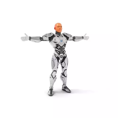 Futuristic Silver Cyborg model pack