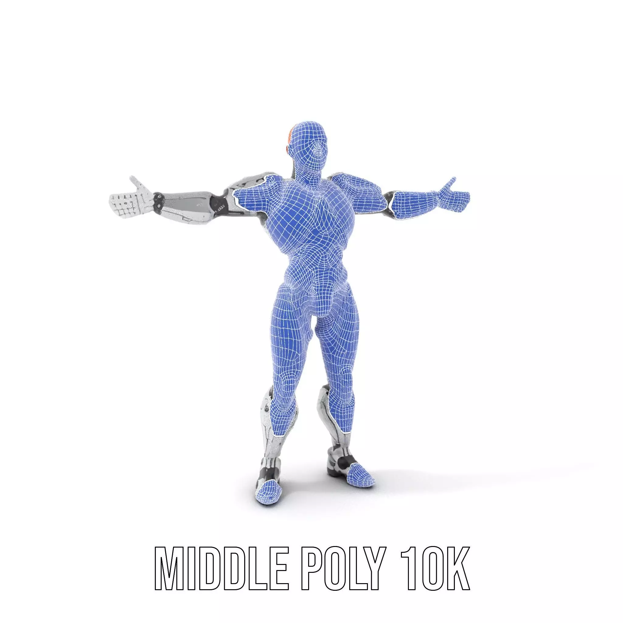 Futuristic Silver Cyborg model pack Low-poly 3D model_29