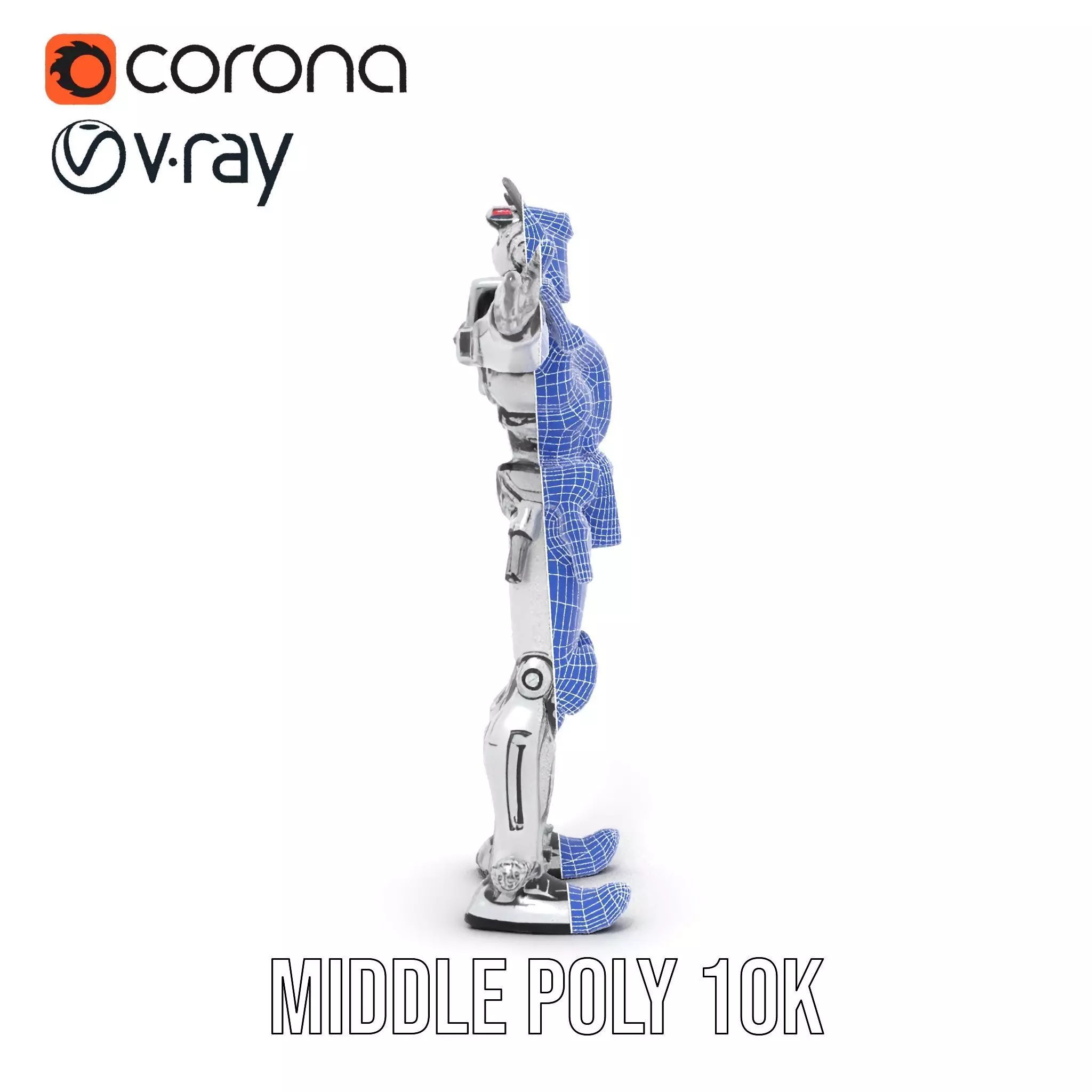 Futuristic Armored Robot model pack Low-poly 3D model_15