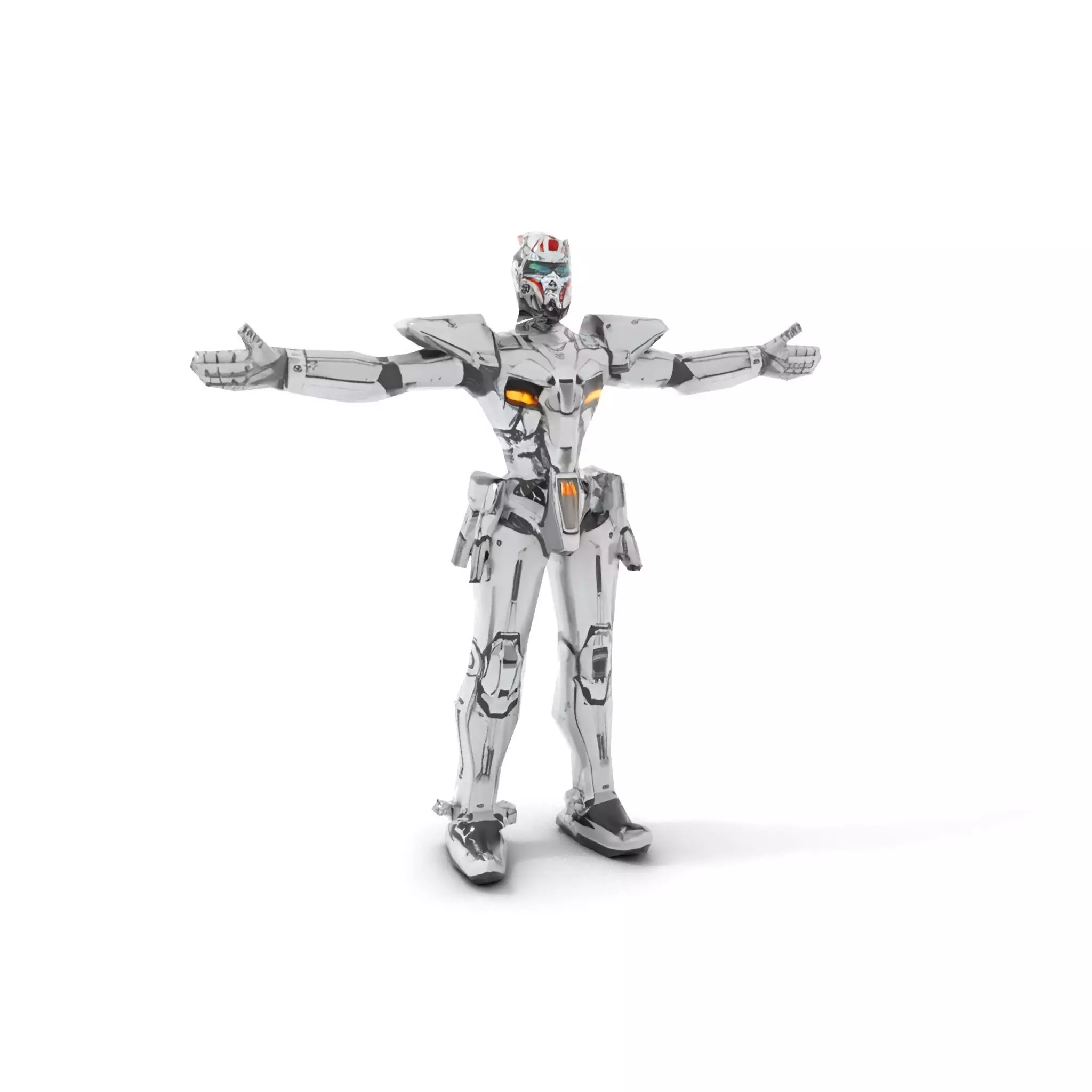 Futuristic Armored Robot model pack Low-poly 3D model_10