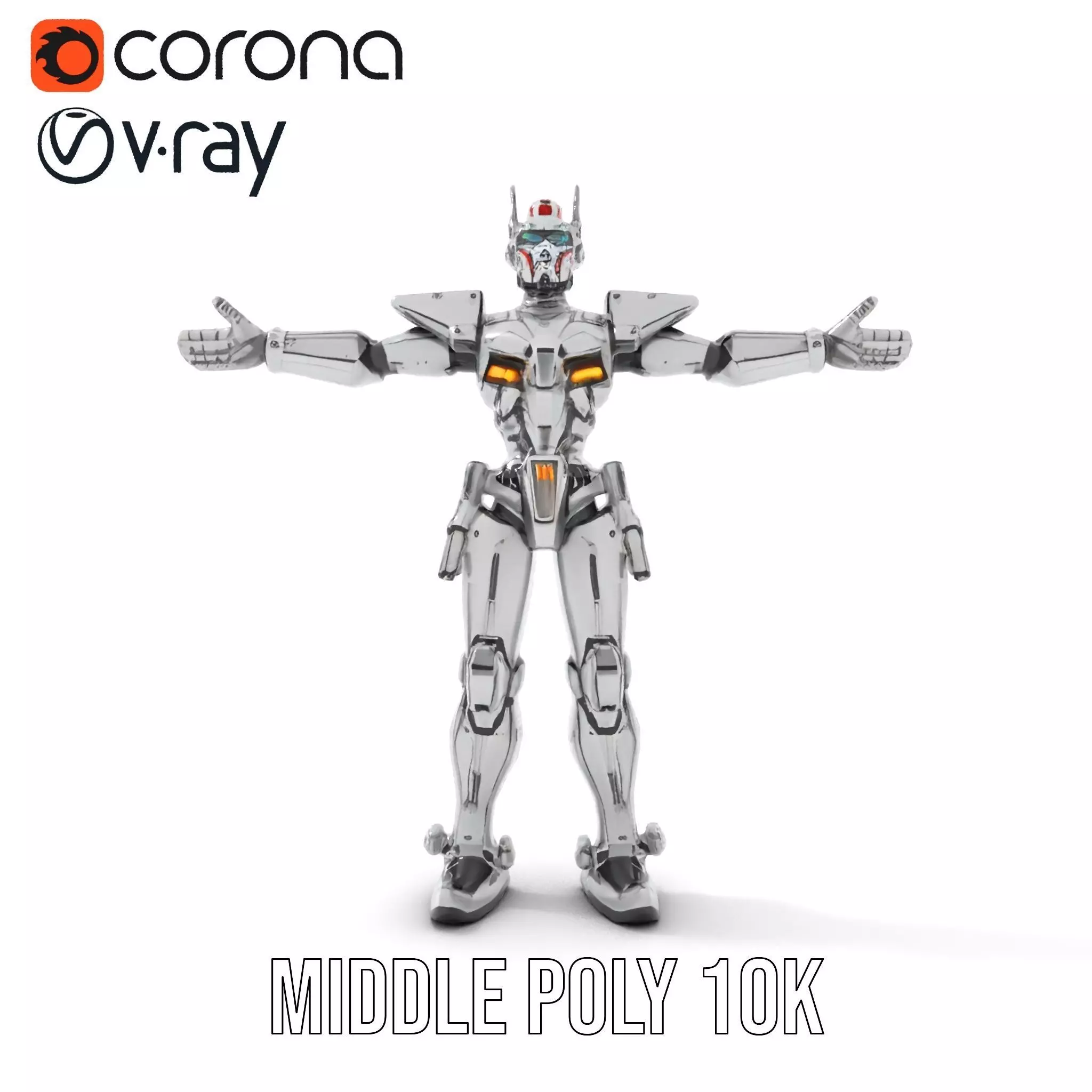 Futuristic Armored Robot model pack Low-poly 3D model_26