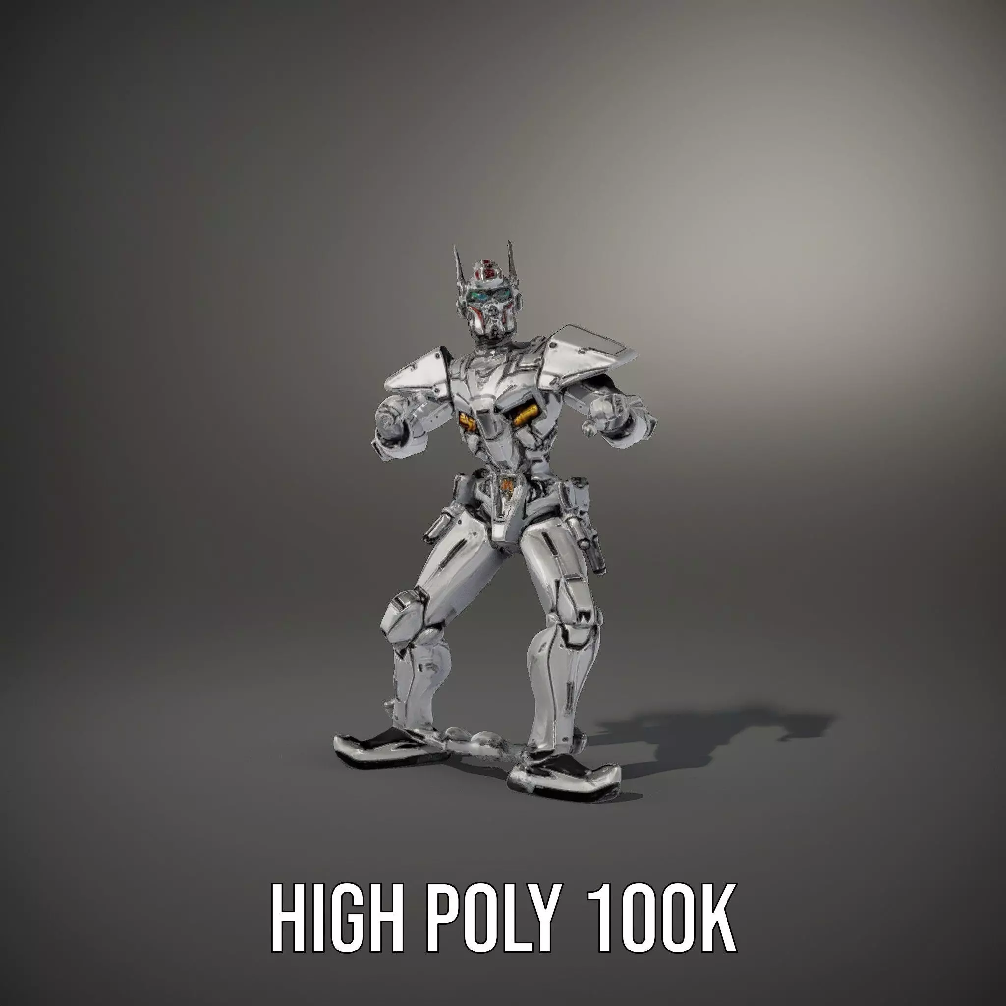 Futuristic Armored Robot model pack Low-poly 3D model_34
