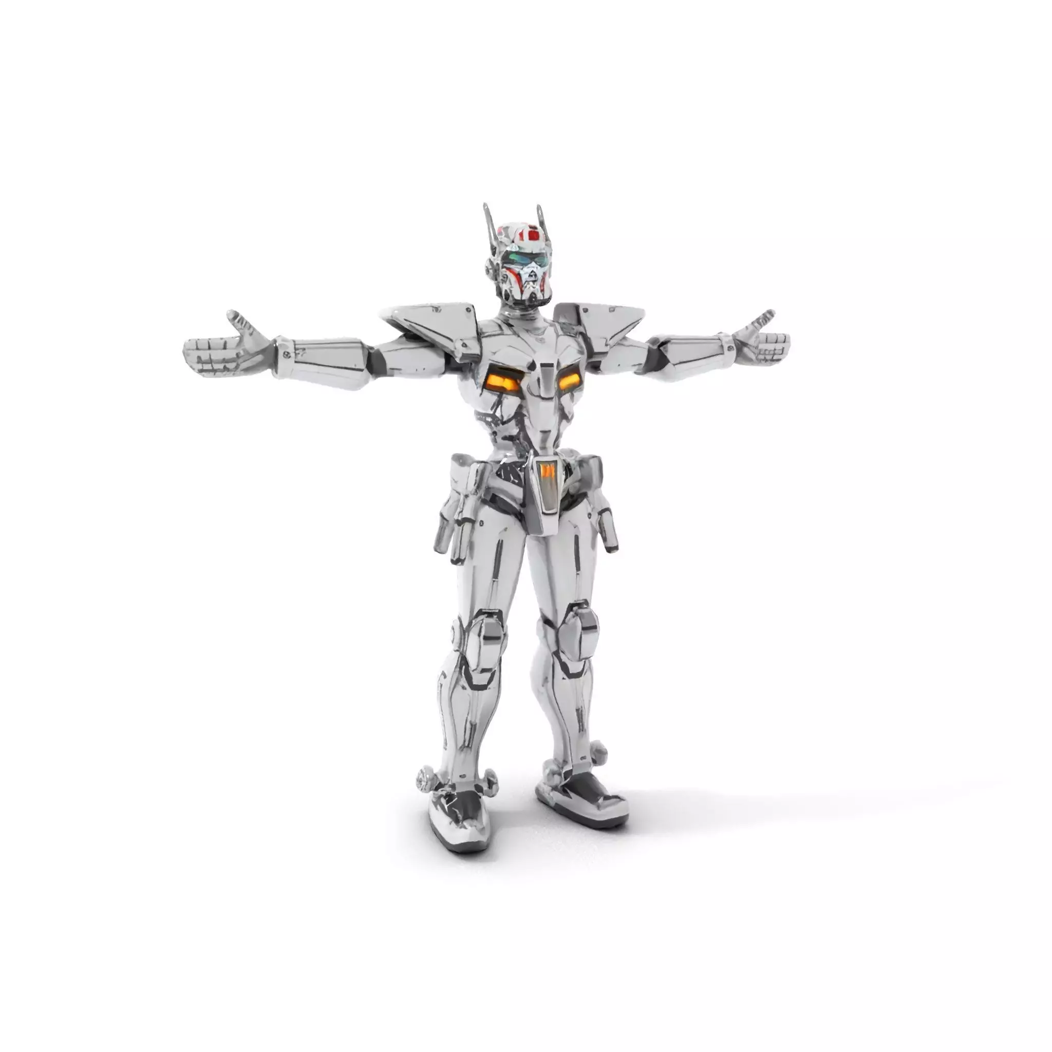 Futuristic Armored Robot model pack Low-poly 3D model_6