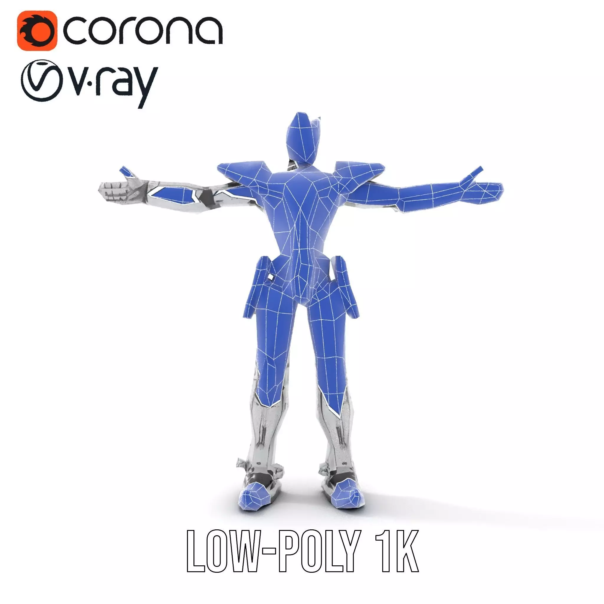 Futuristic Armored Robot model pack Low-poly 3D model_22