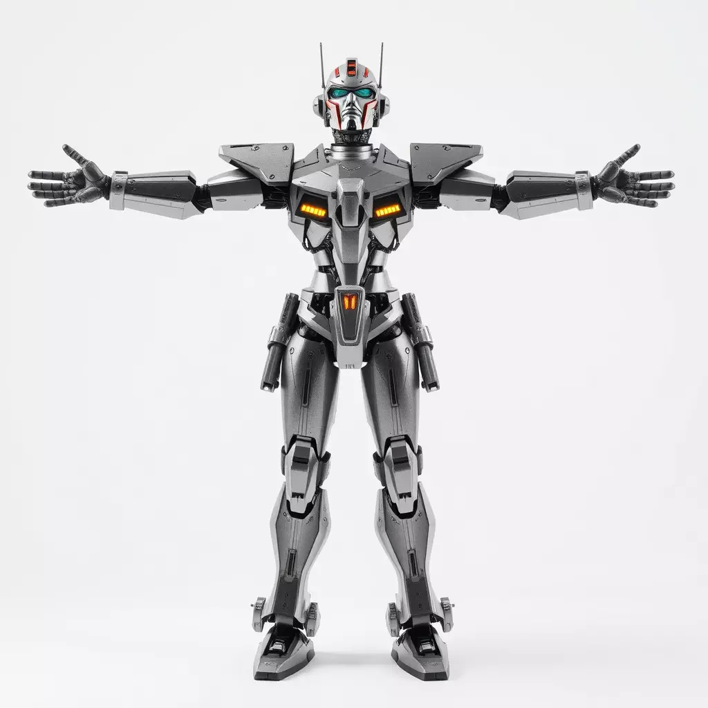 Futuristic Armored Robot model pack Low-poly 3D model_2