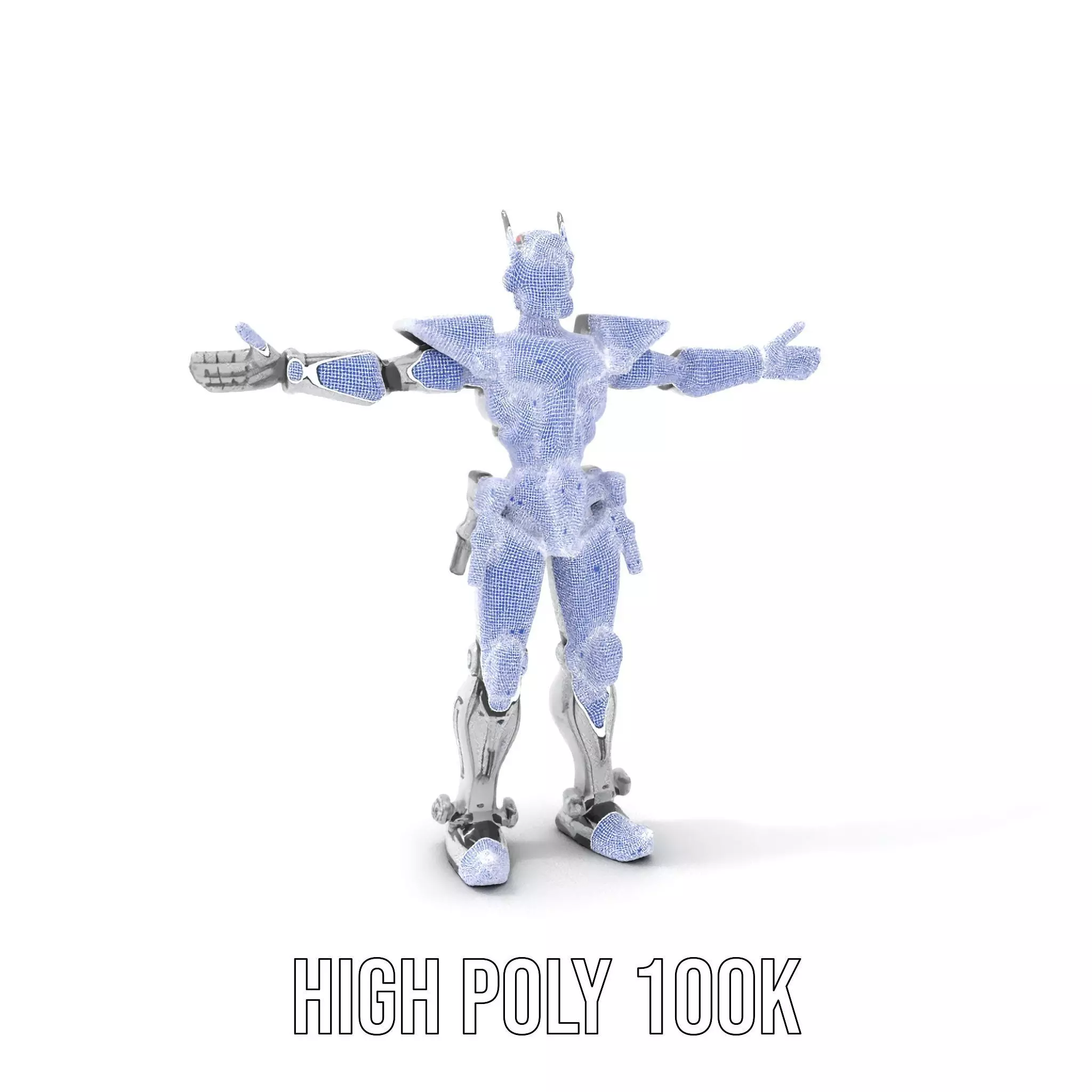 Futuristic Armored Robot model pack Low-poly 3D model_4