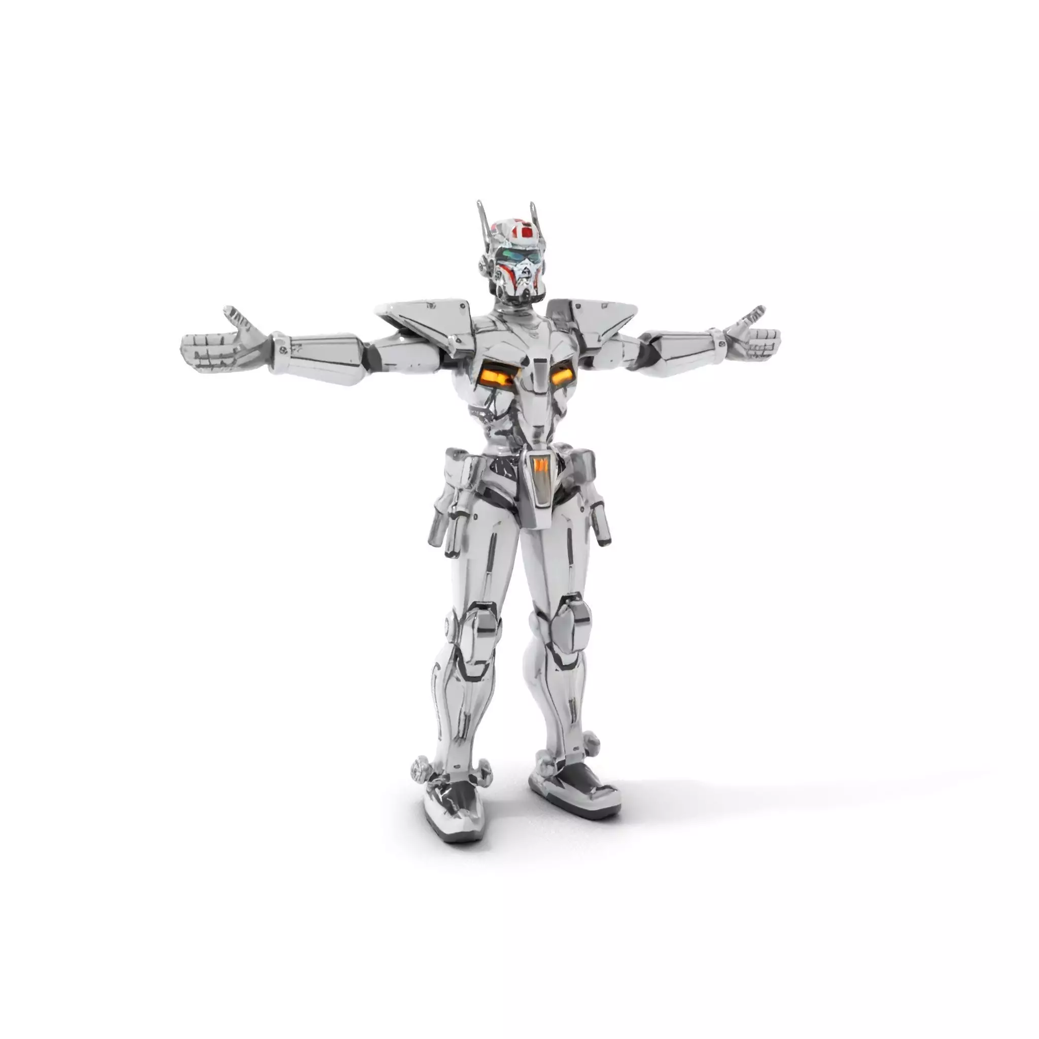 Futuristic Armored Robot model pack Low-poly 3D model_0