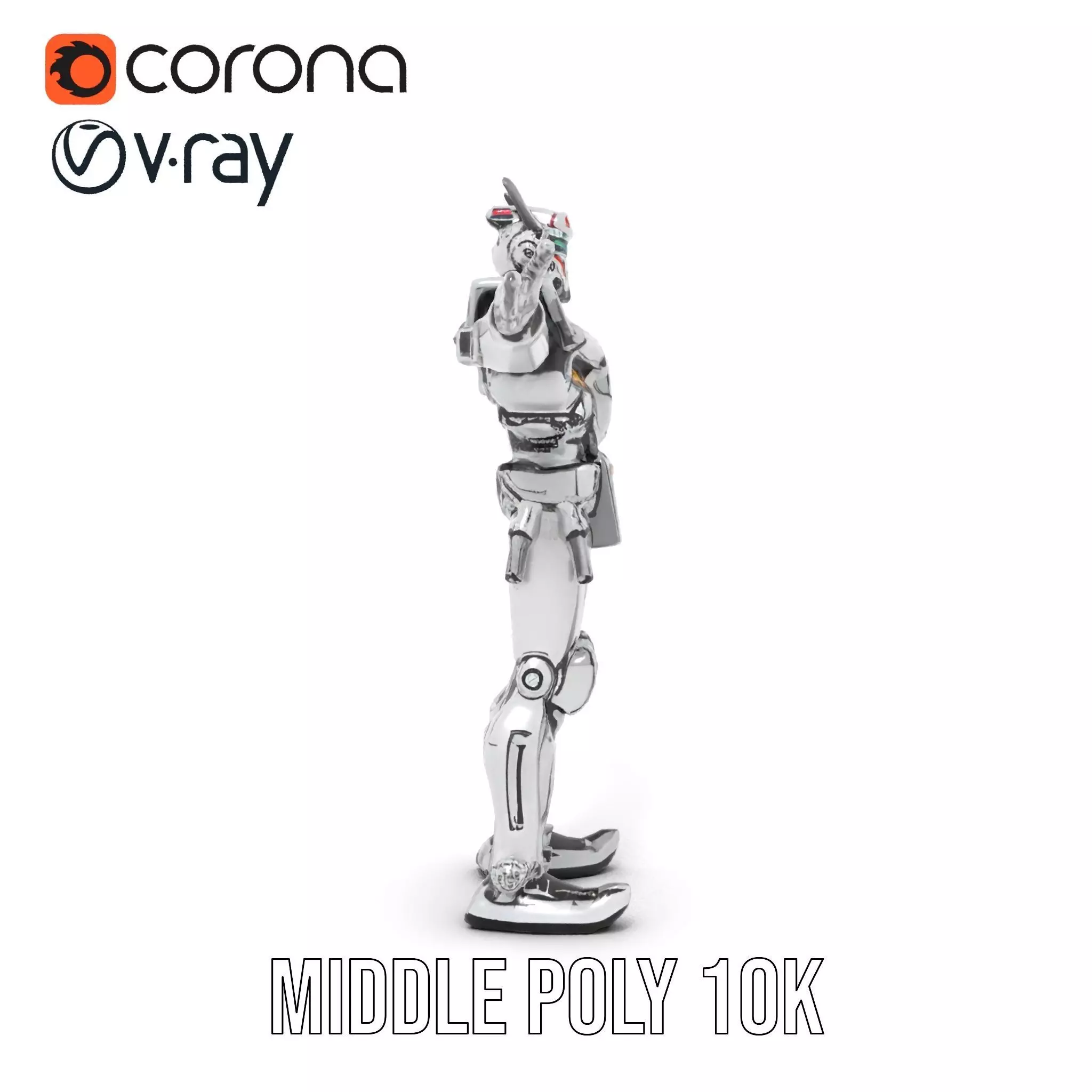 Futuristic Armored Robot model pack Low-poly 3D model_9