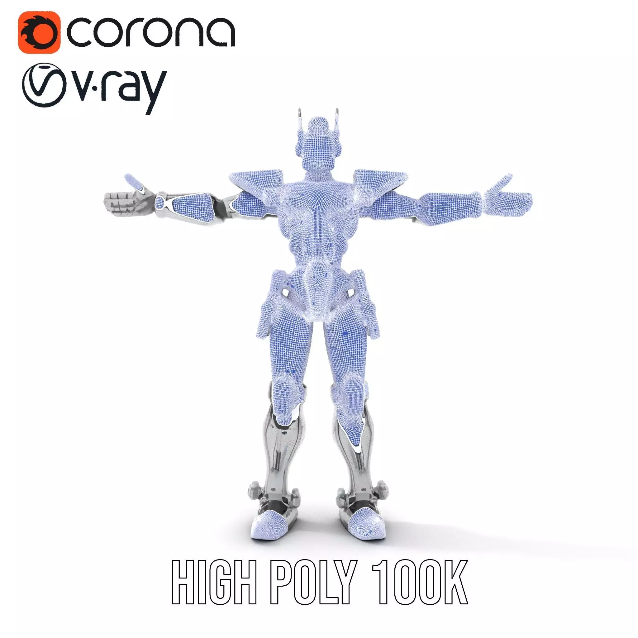 Futuristic Armored Robot model pack Low-poly 3D model_31